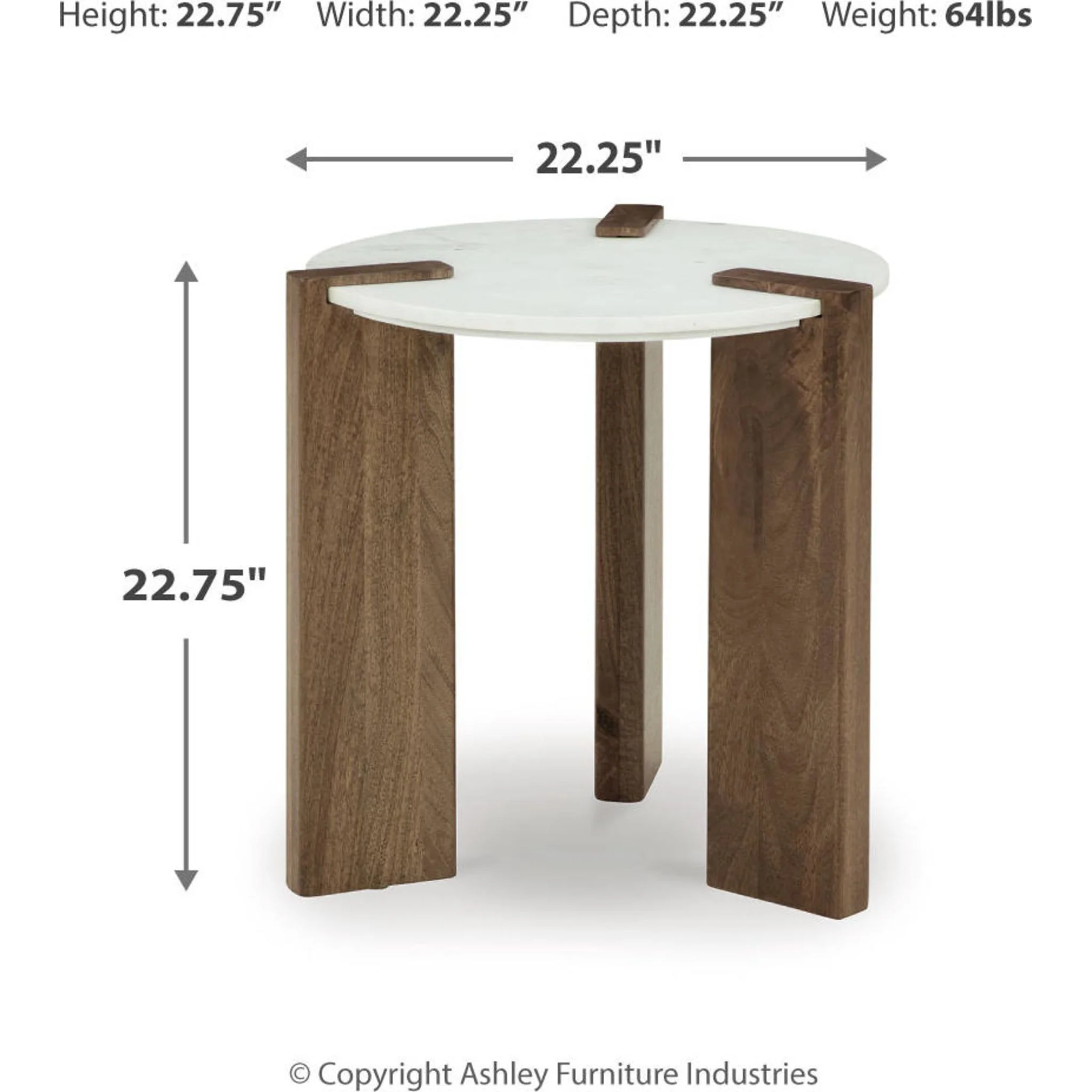 Isanti End Table - White/Brown - Image 3