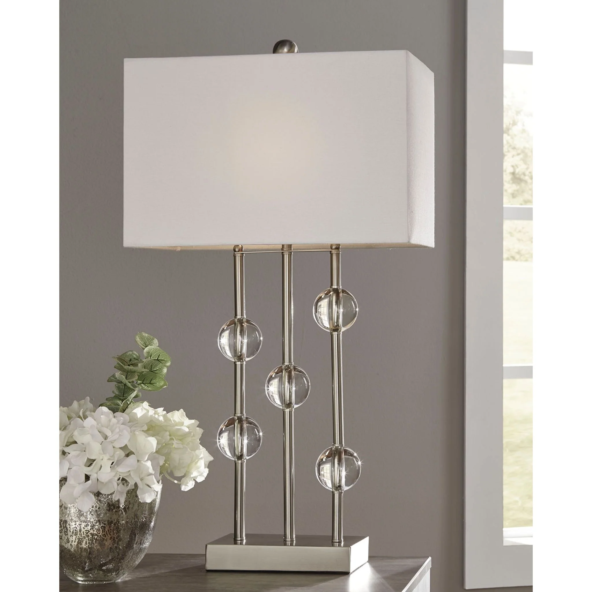 Jaala Table Lamp - Clear/Silver Finish 31.75" - Image 3