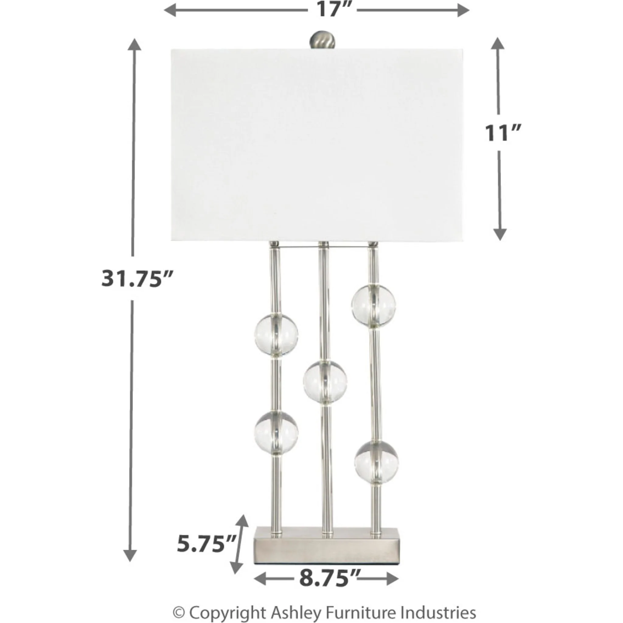 Jaala Table Lamp - Clear/Silver Finish 31.75" - Image 4