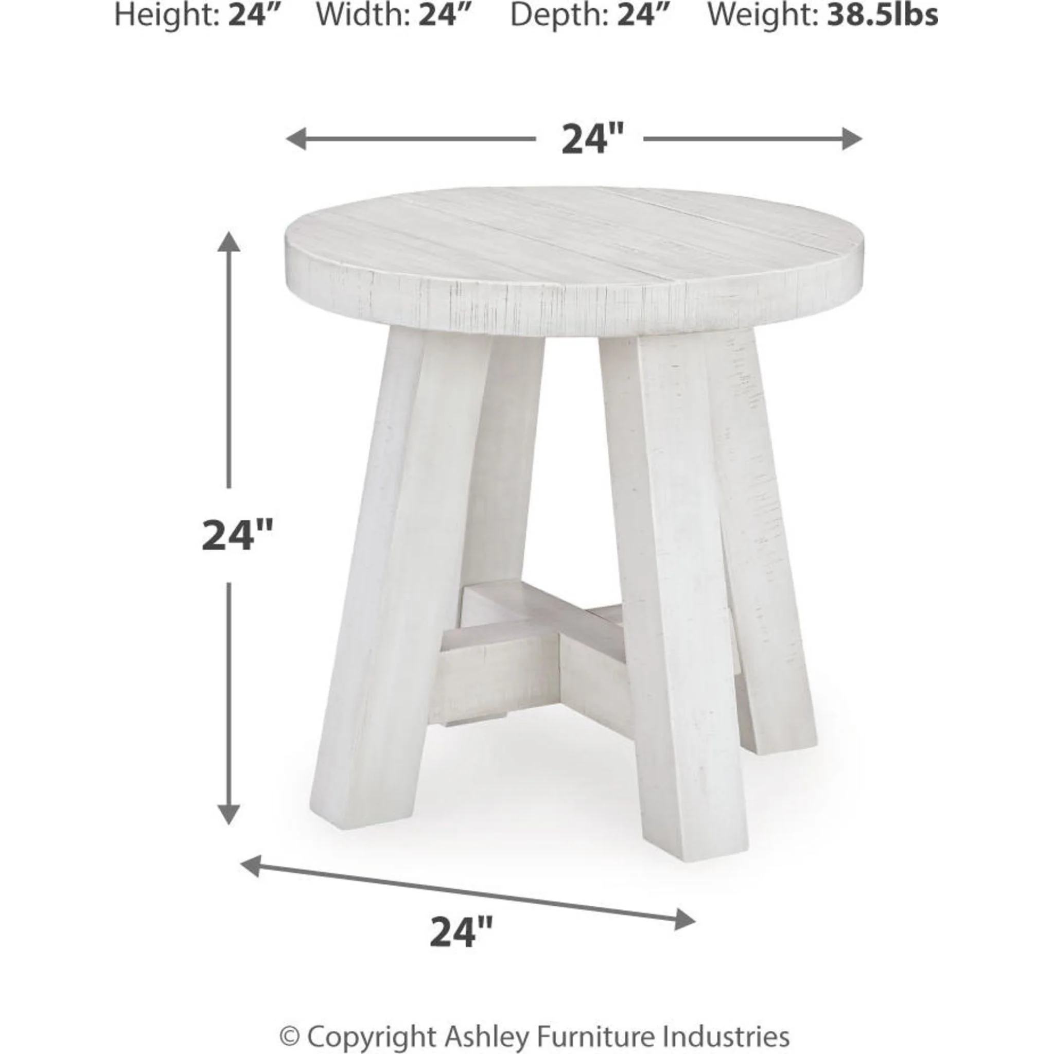 Jallison End Table - Off White - Image 3