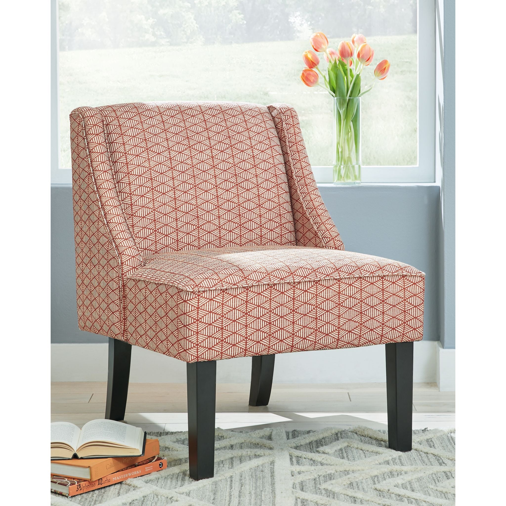 Janesley Accent Chair - Orange/Cream - Image 2