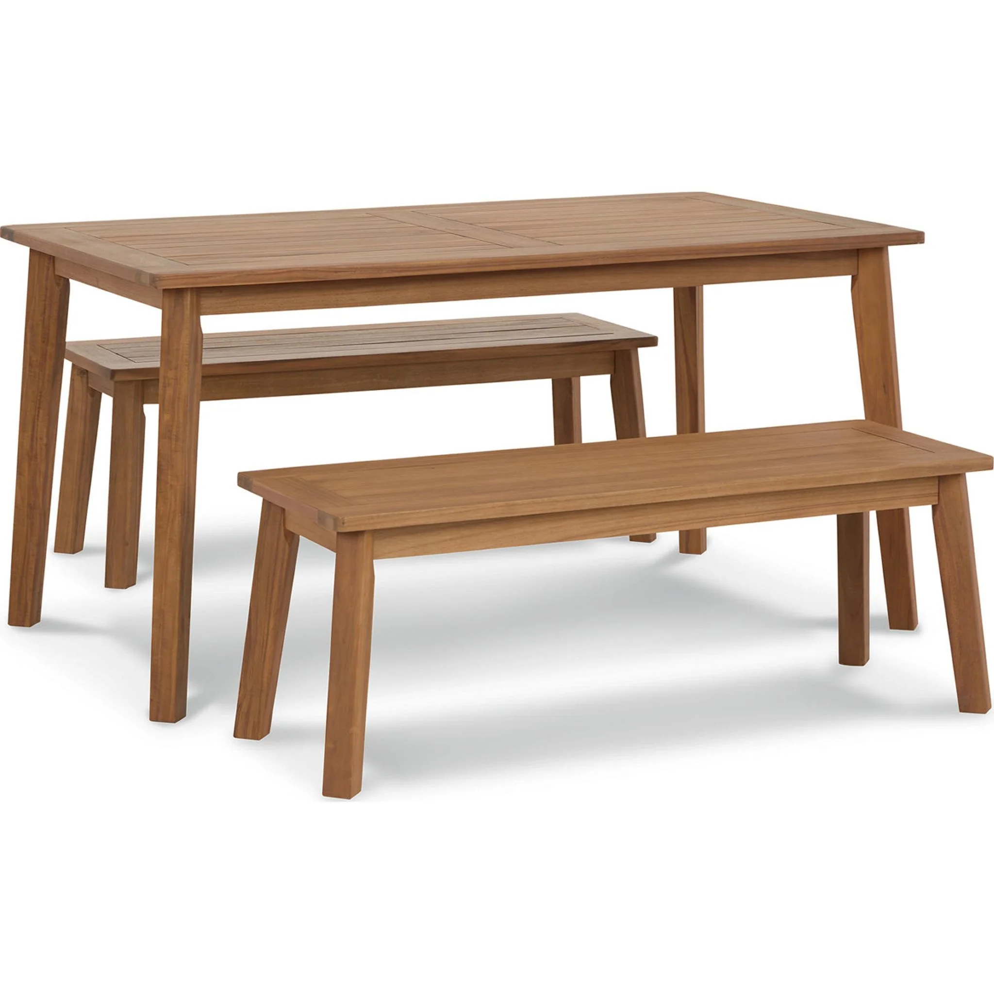 Janiyah 3 Piece Outdoor Dining Set - Light Brown - Image 4