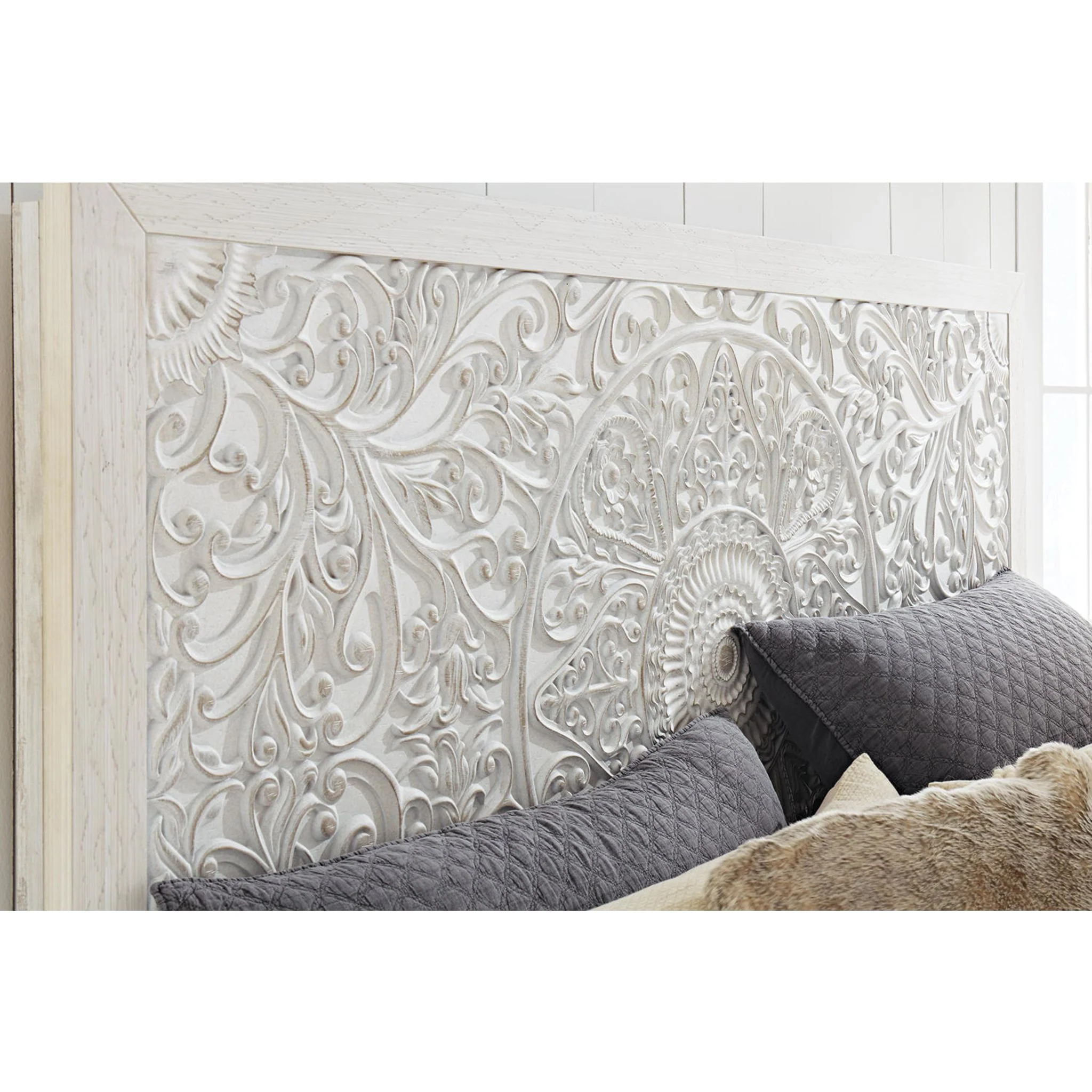Jareth Panel Bed - Whitewash - Image 35