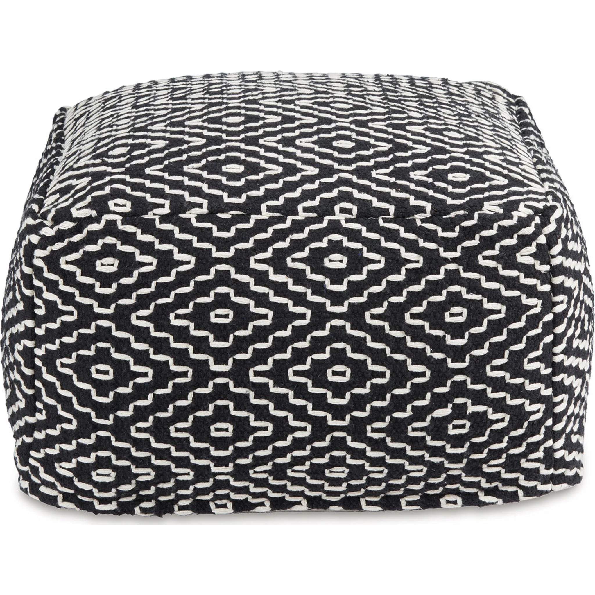 Jasett Pouf - Black/Ivory - Image 3