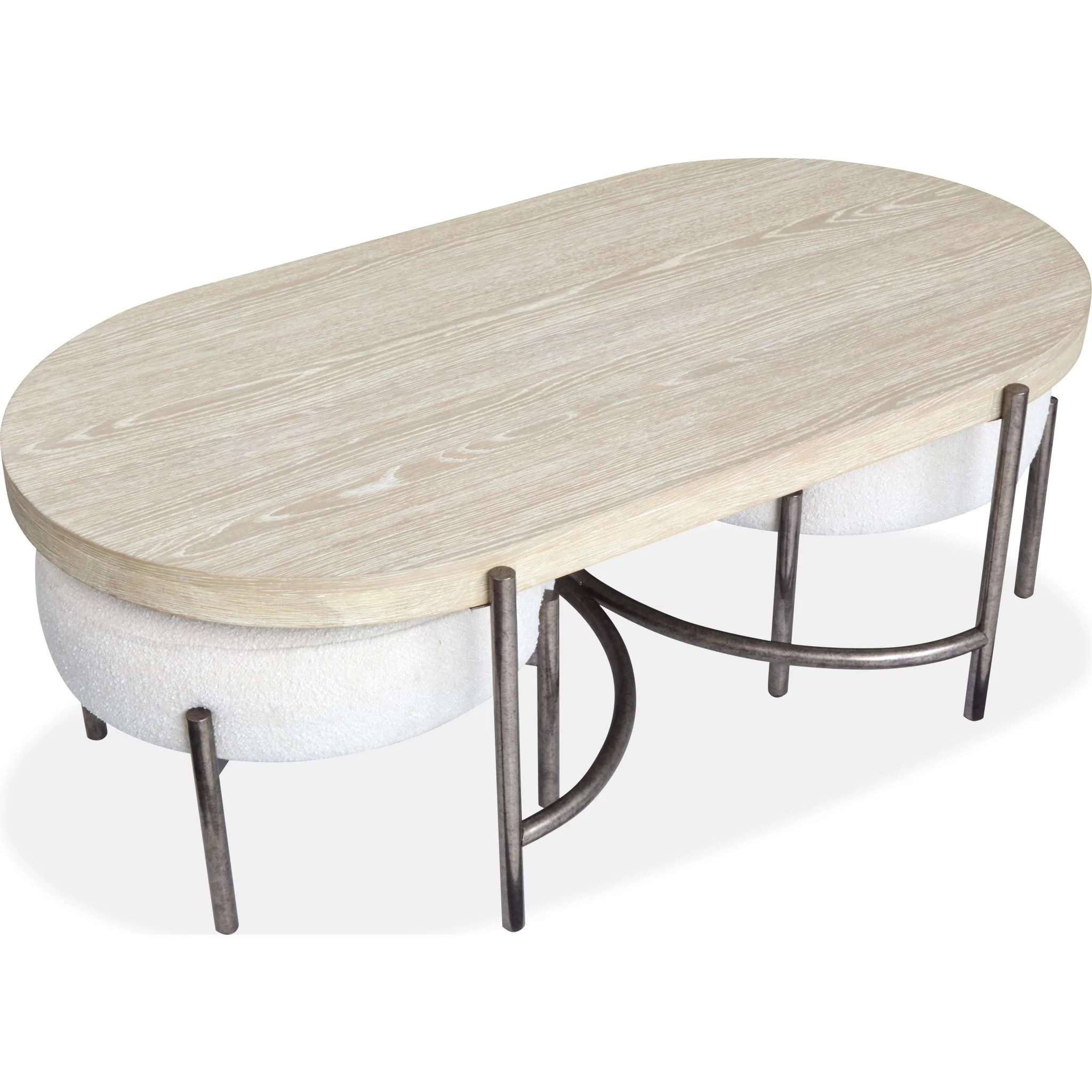 Jennings Cocktail Table w/2 Ottomans - Edgecomb Grey - Image 3