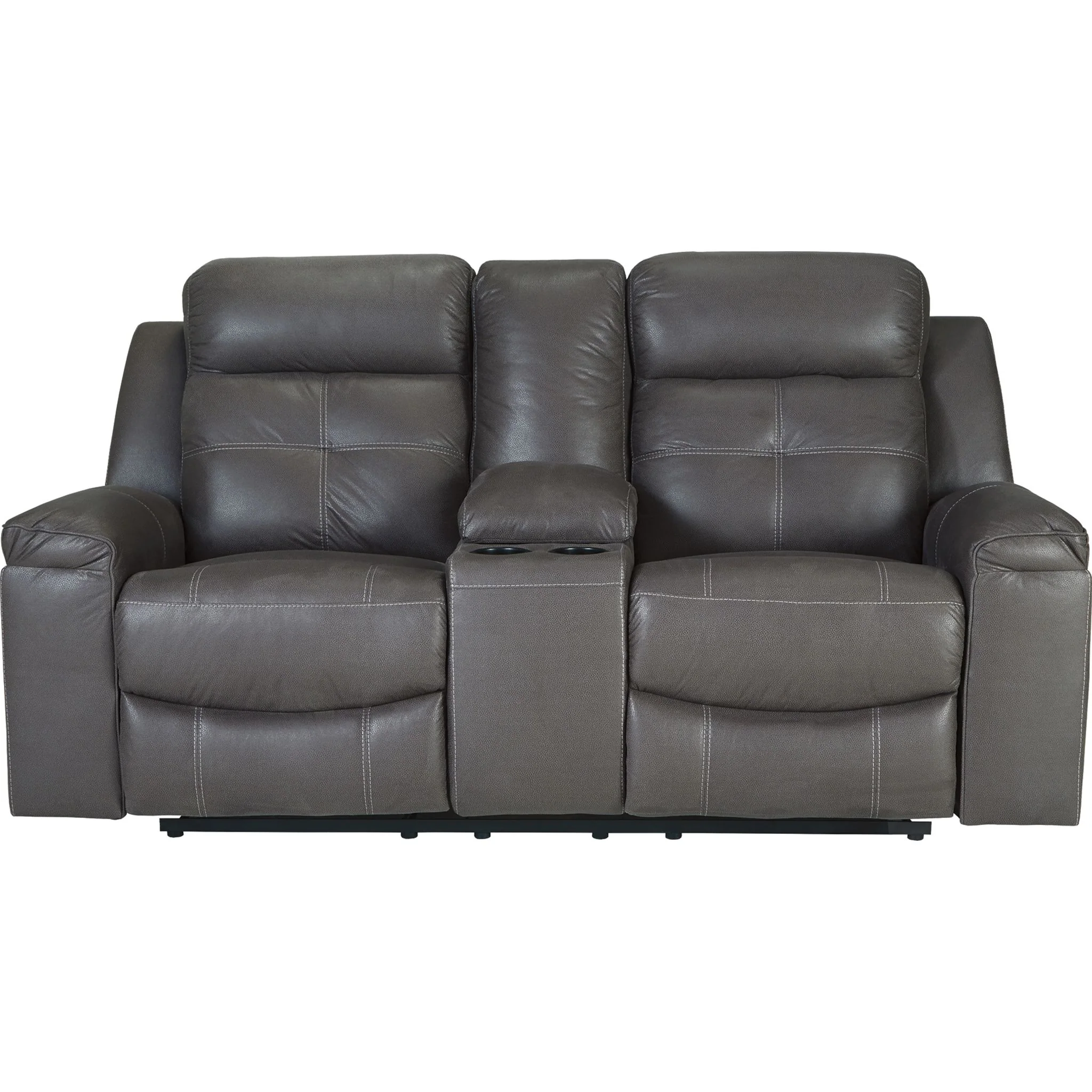 Jesolo Reclining Loveseat with Console - Dark Gray