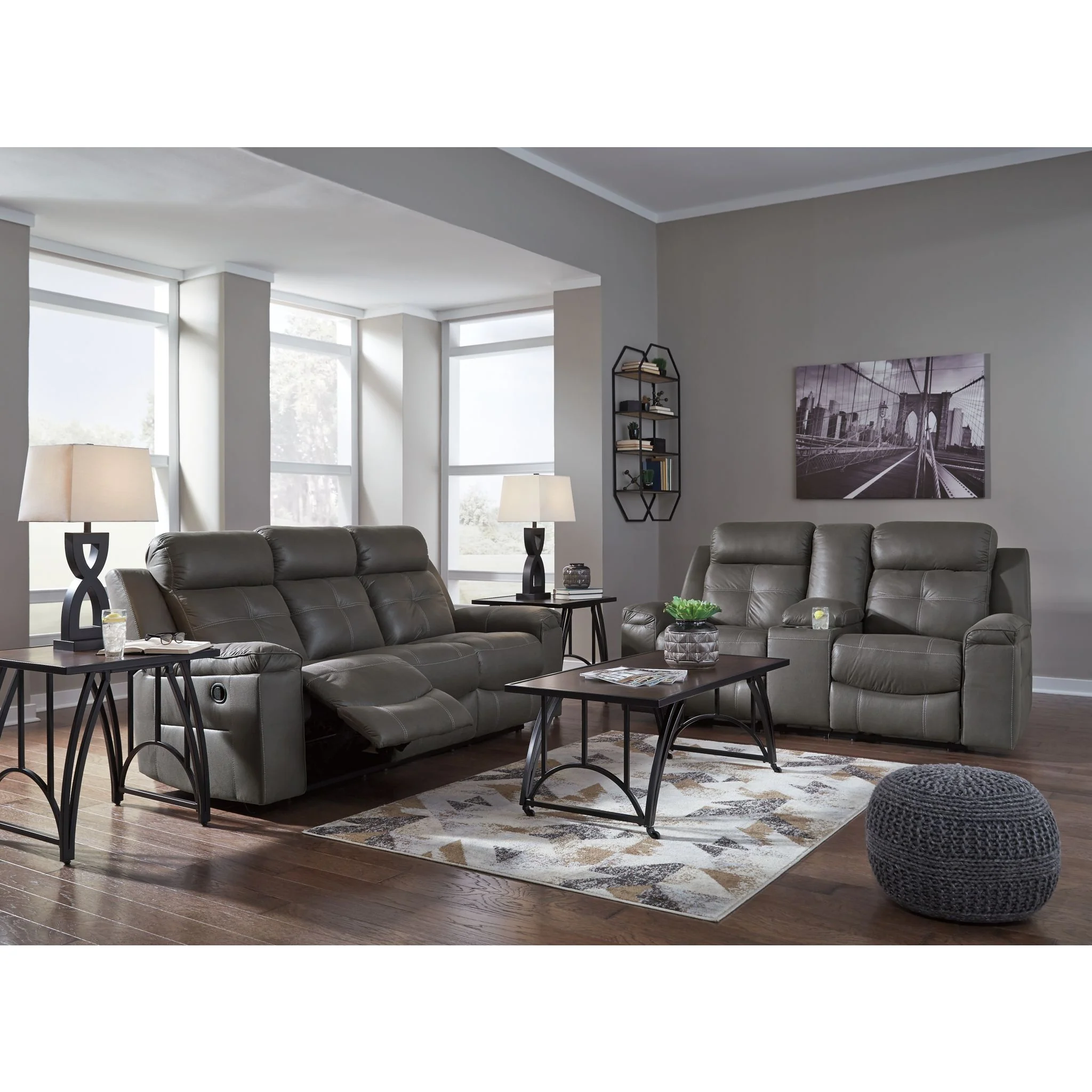 Jesolo Reclining Sofa - Dark Gray - Image 9