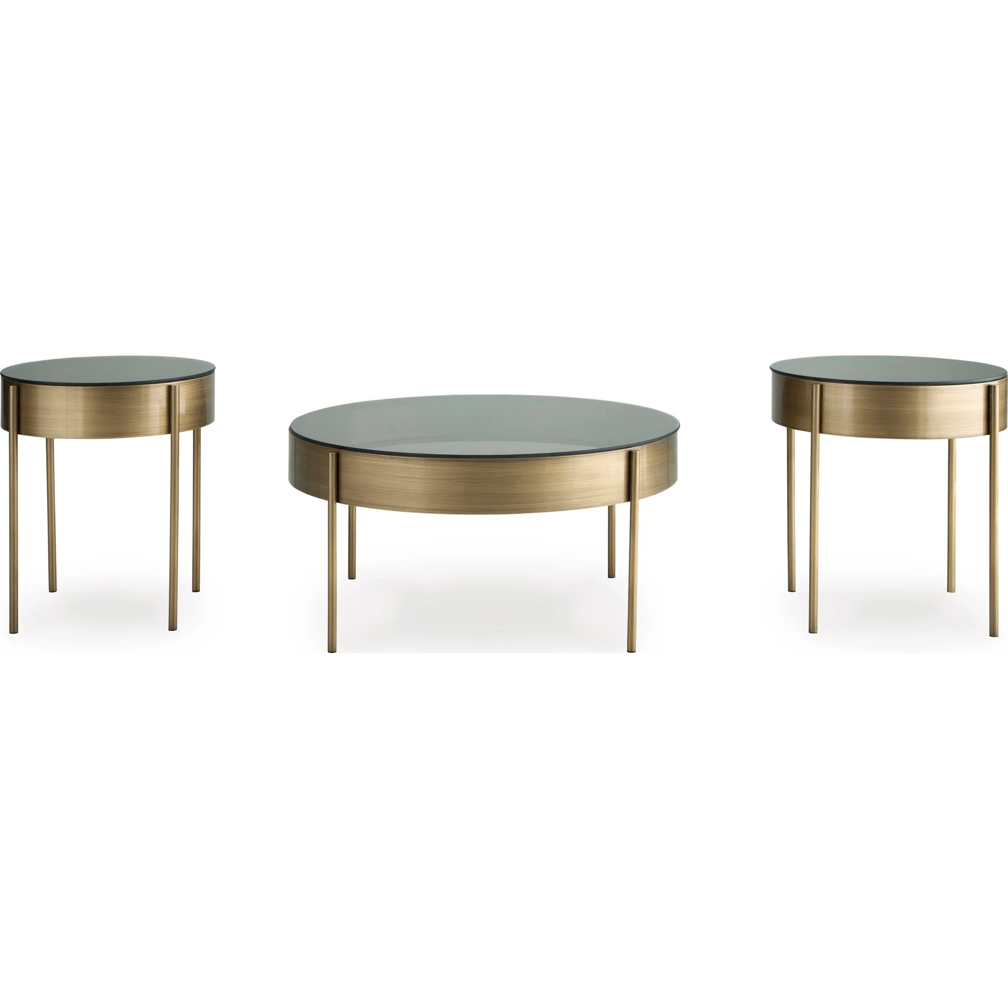 Jettaya 3 Pack Tables - Brushed Brass - Image 3