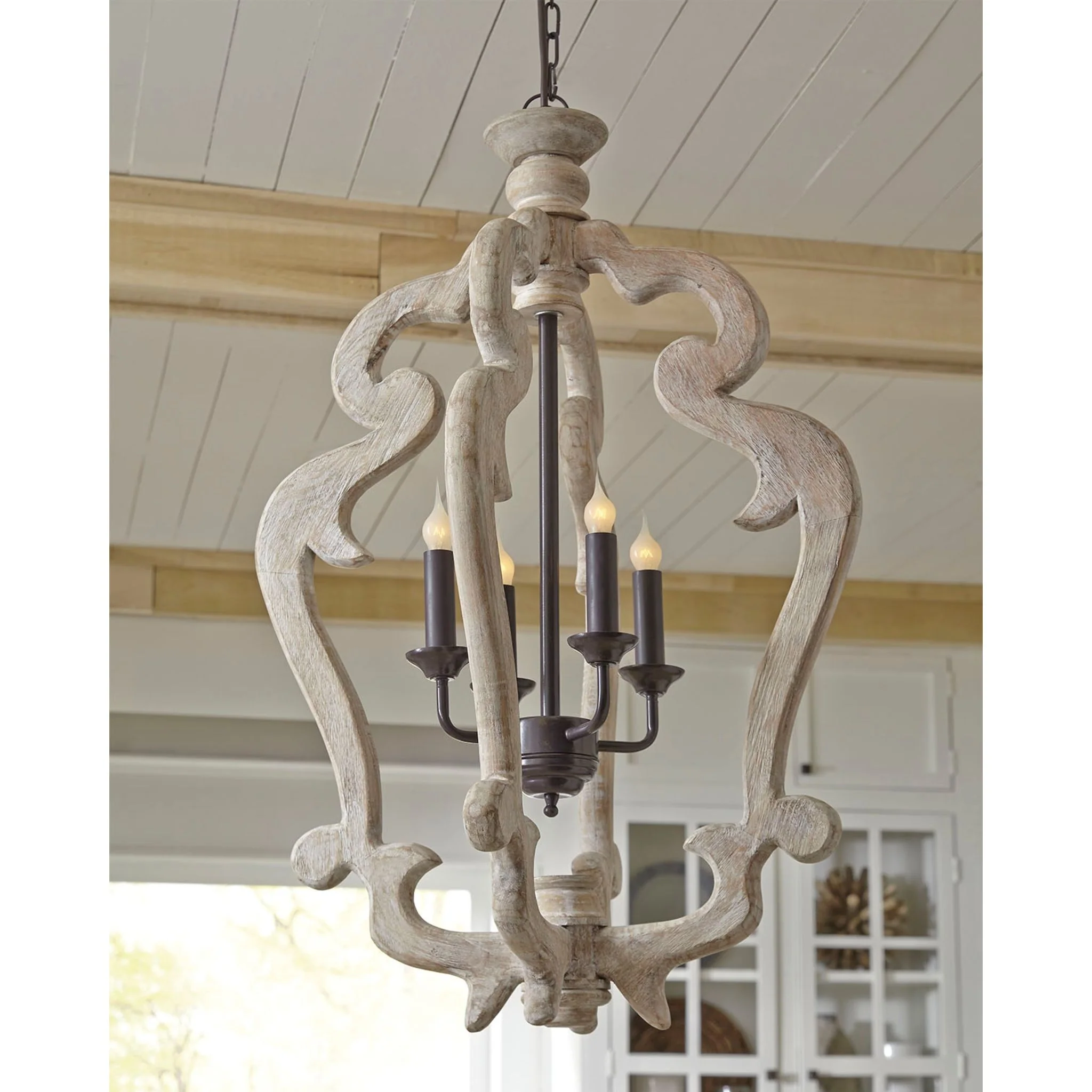 Jocelin Chandelier - Distressed White 31.50" - Image 3