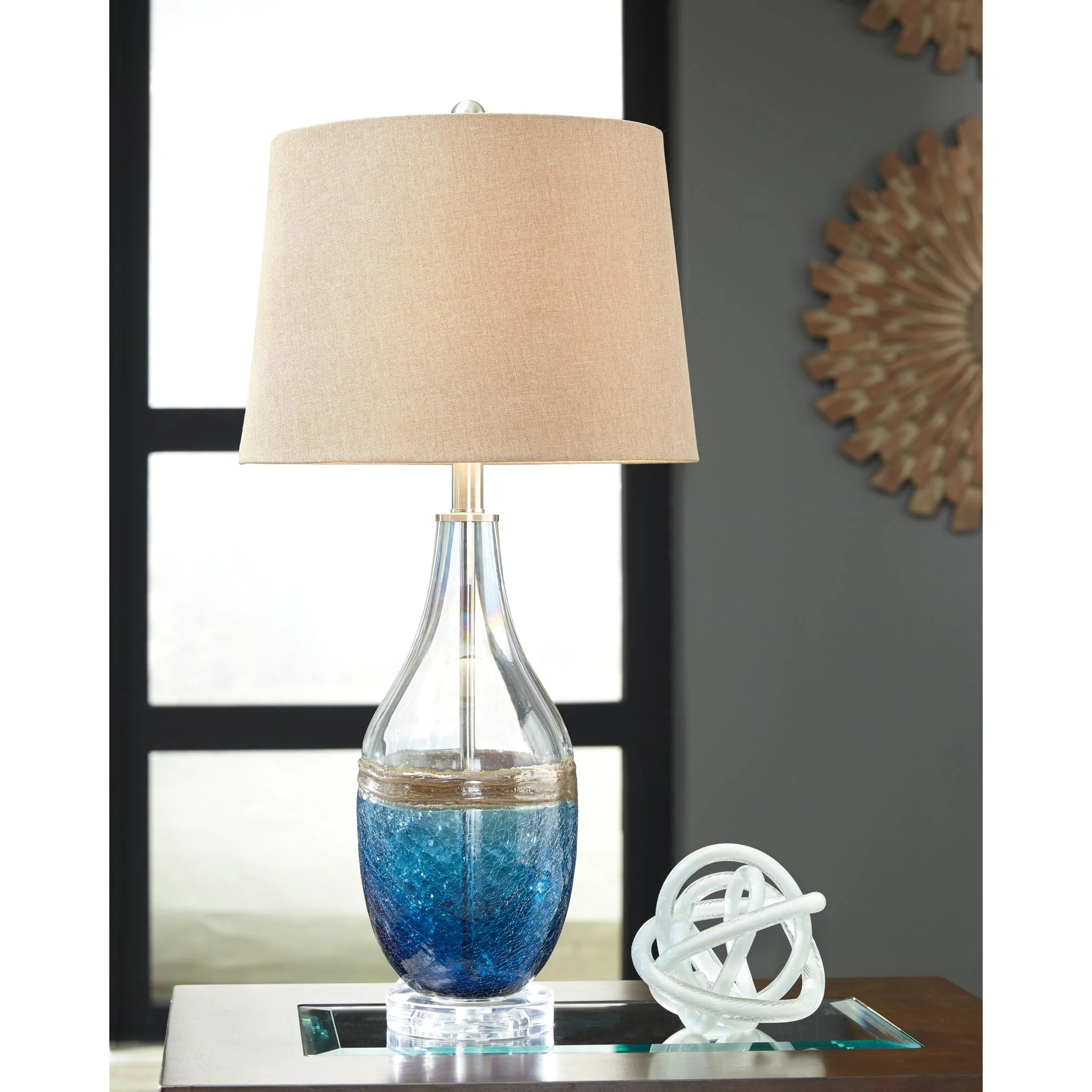 Johanna Table Lamp Pair - Blue/Clear 28.25" - Image 3