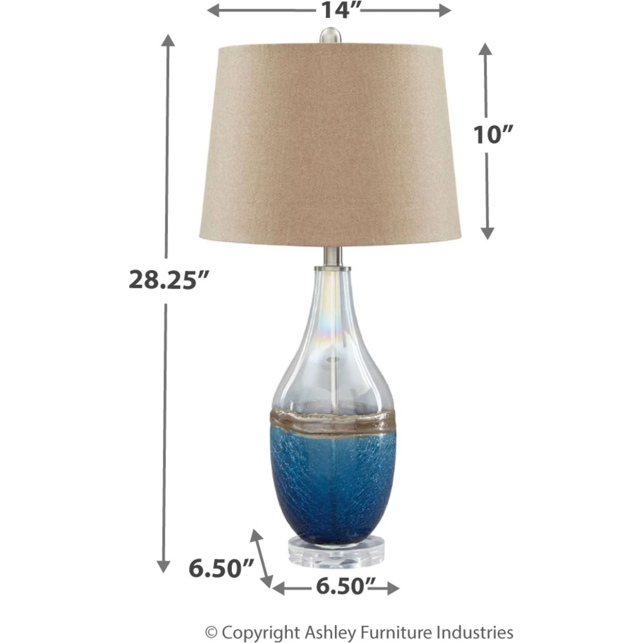 Johanna Table Lamp Pair - Blue/Clear 28.25" - Image 5