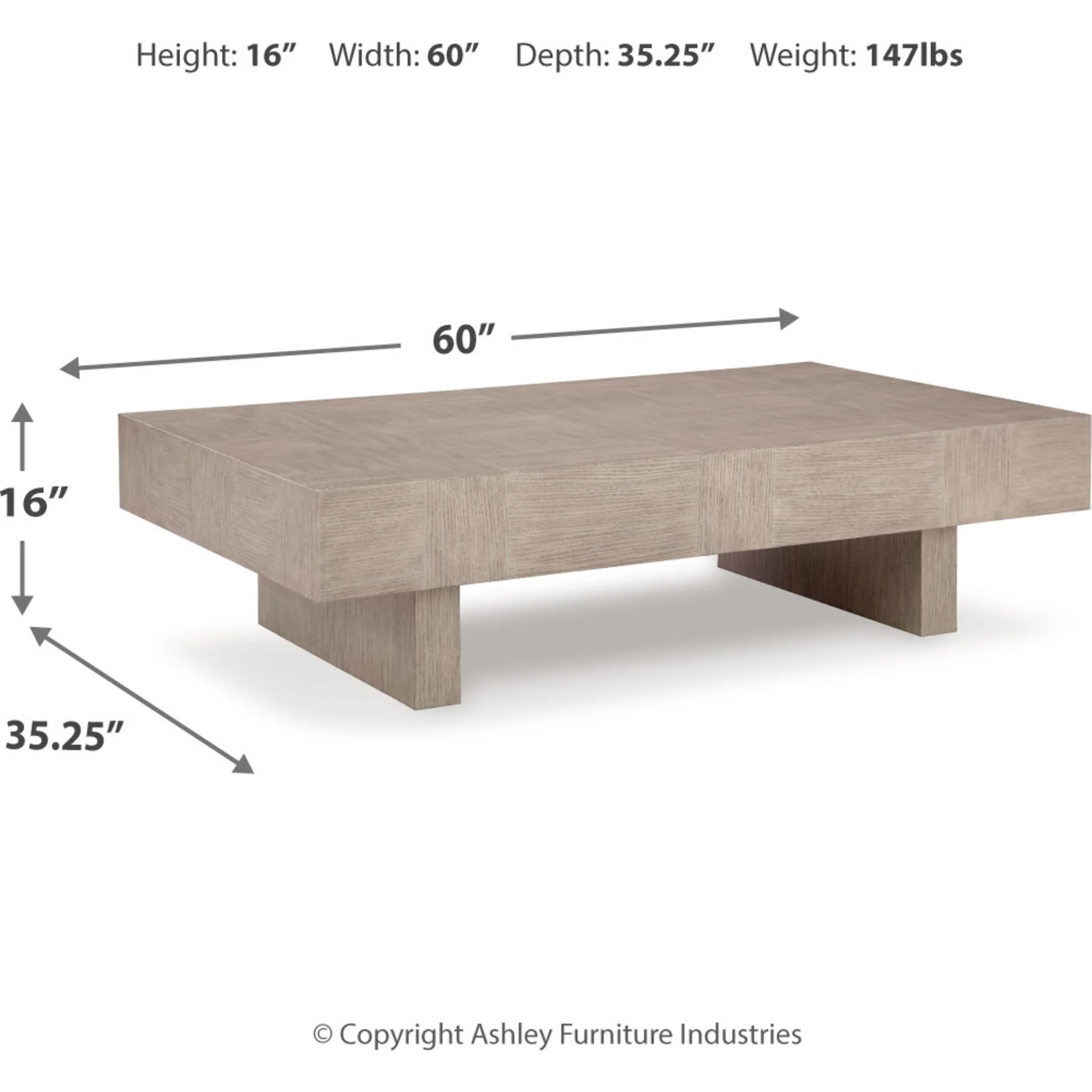 Jorlaina Coffee Table - Light Grayish Brown - Image 7