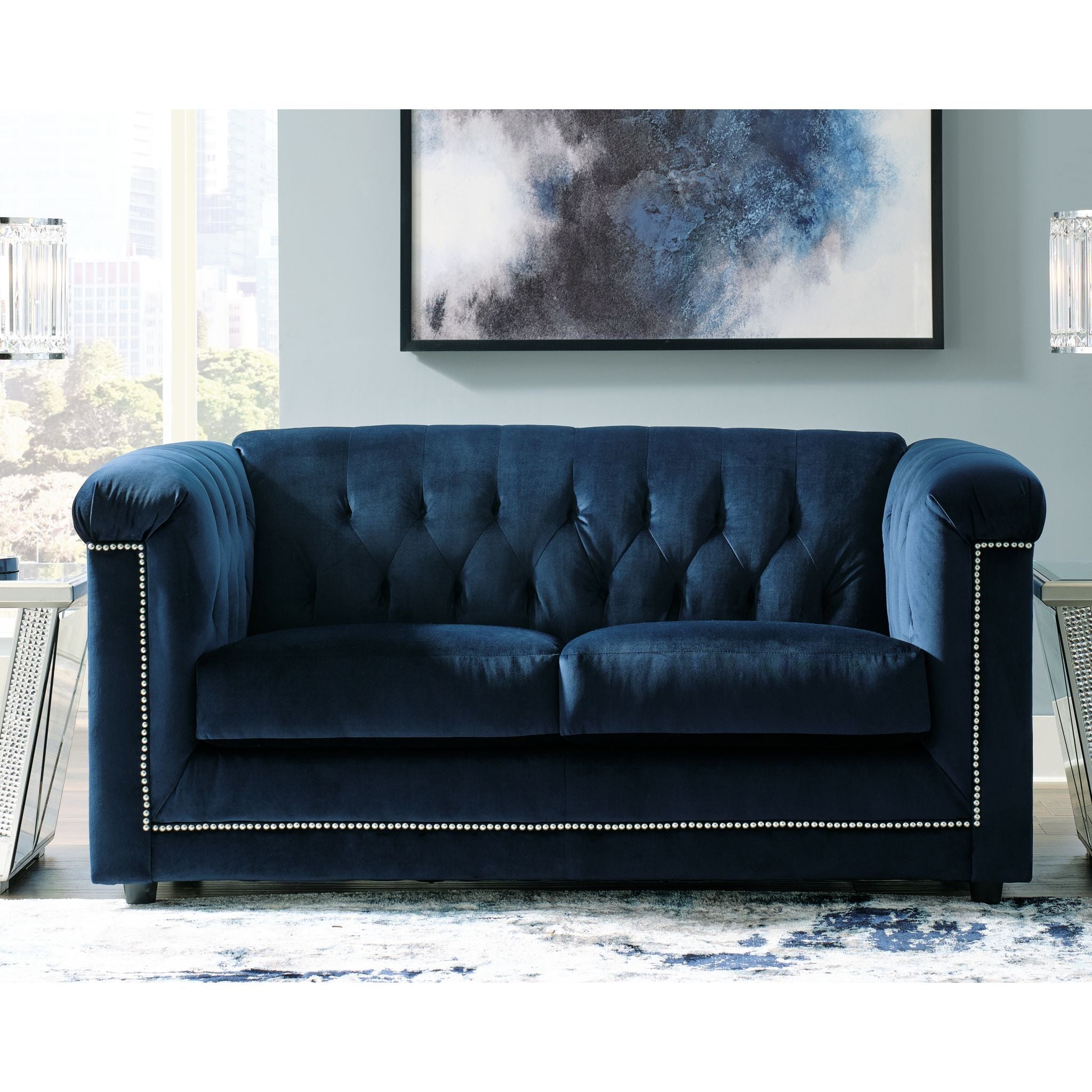 Josanna Loveseat - Navy - Image 2