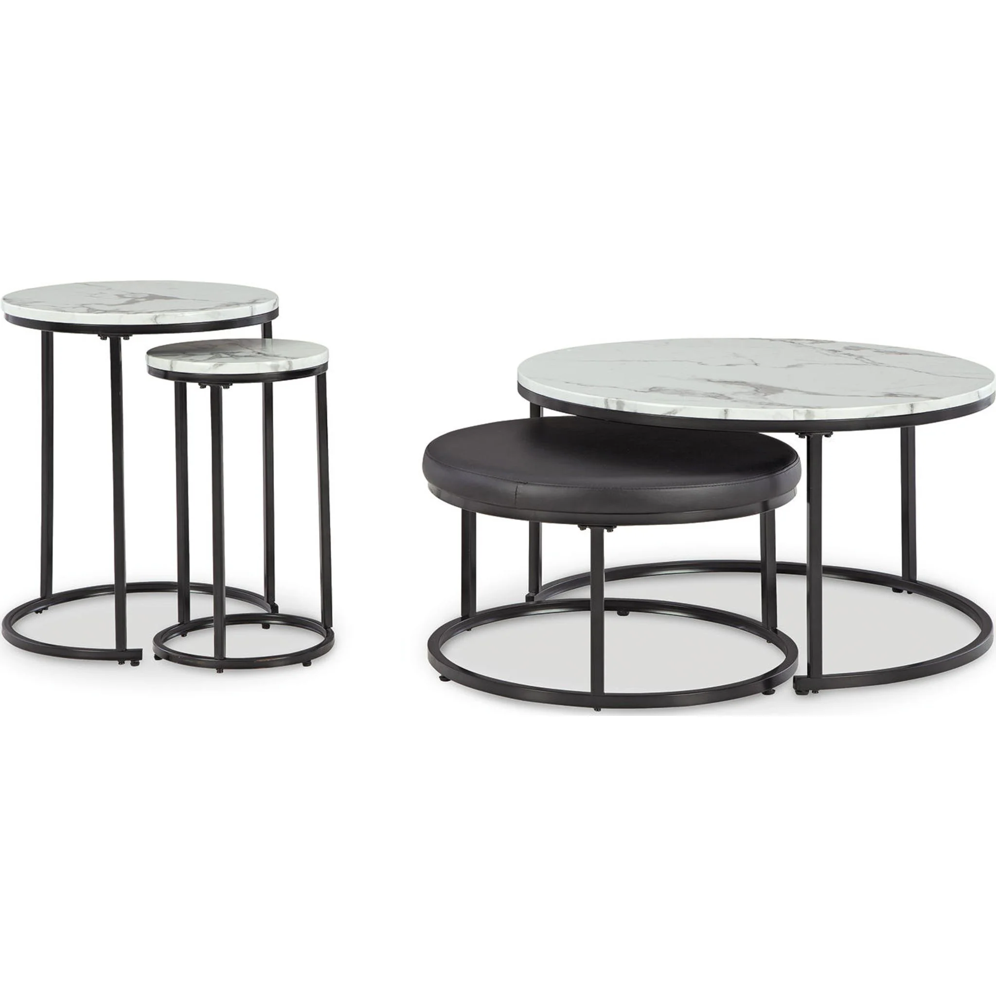 Jusmour Nesting Tables (Set of 4) - Black/White - Image 7