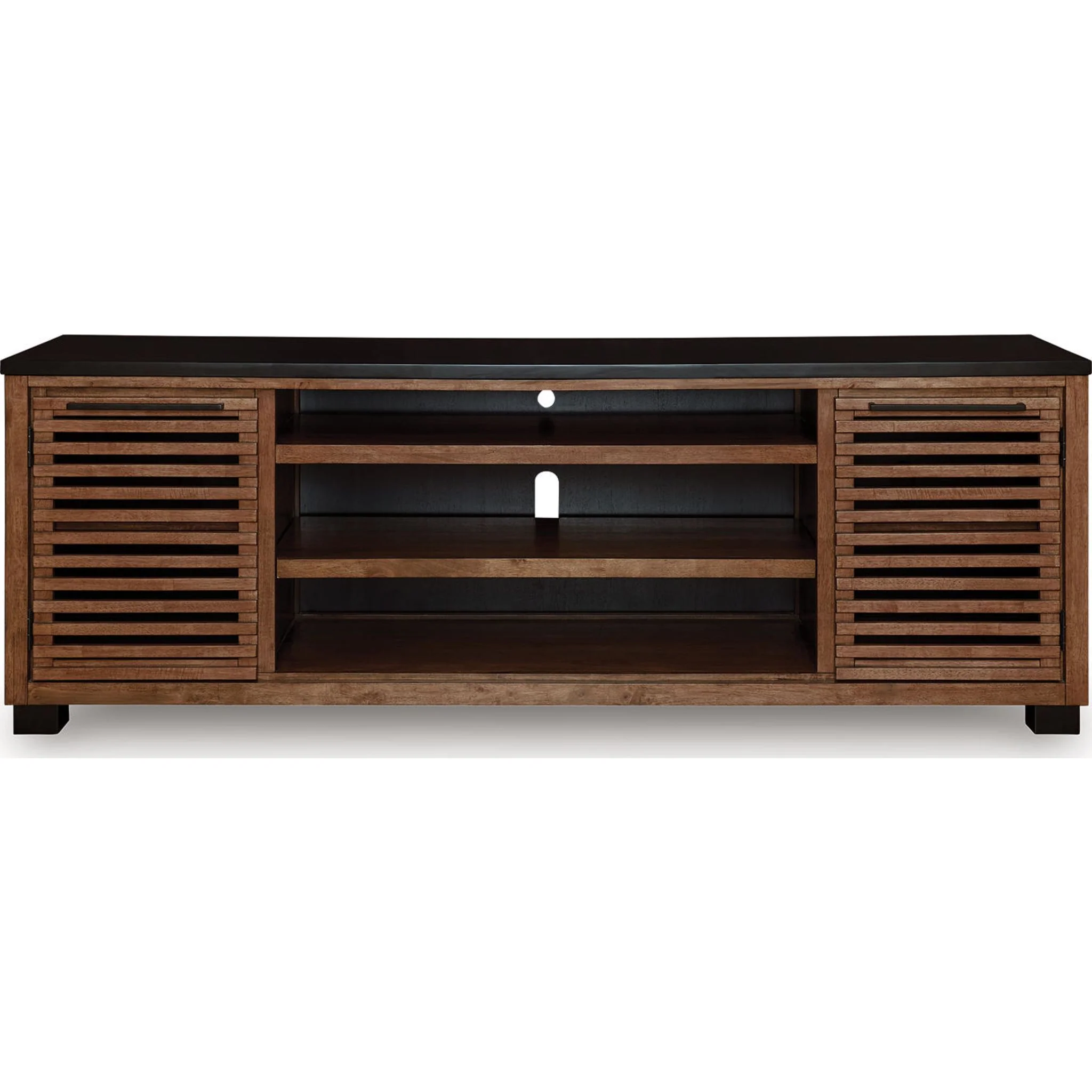 Kallari TV Stand - Warm Brown/Black
