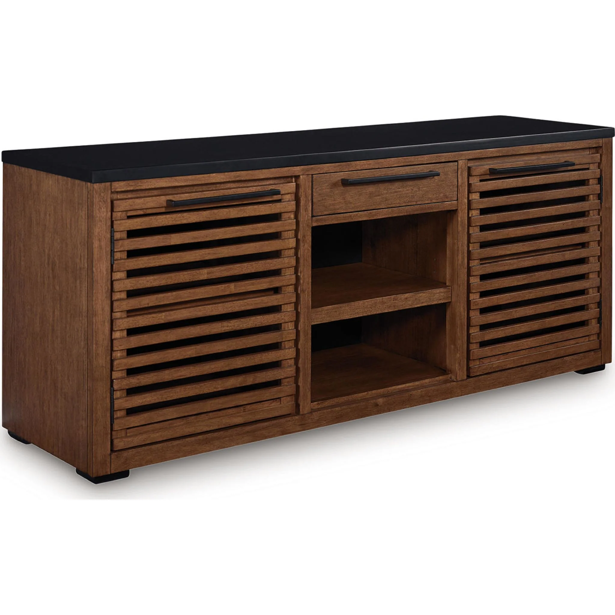 Kallari Credenza - Warm Brown/Black