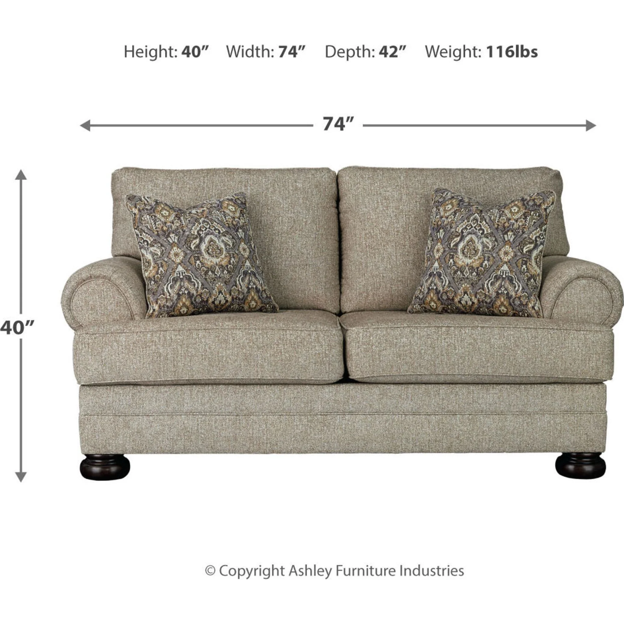 Kananwood Loveseat - Oatmeal - Image 9