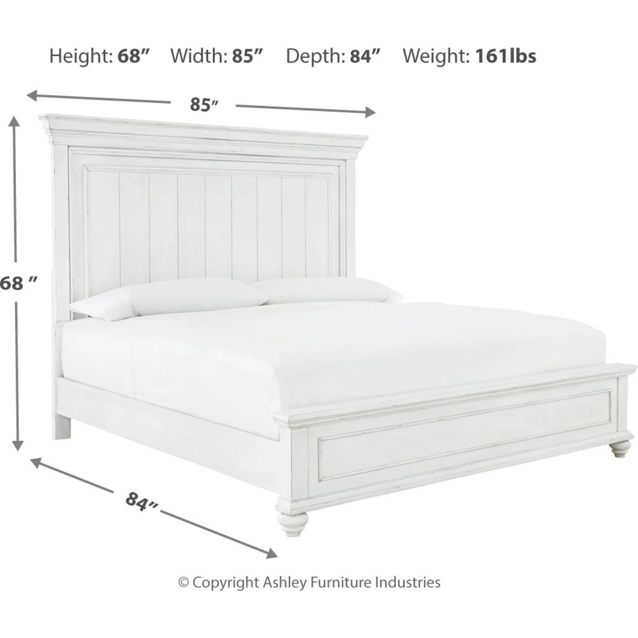 Kanwyn 5 Piece Queen Panel Bedroom - Whitewash - Image 13