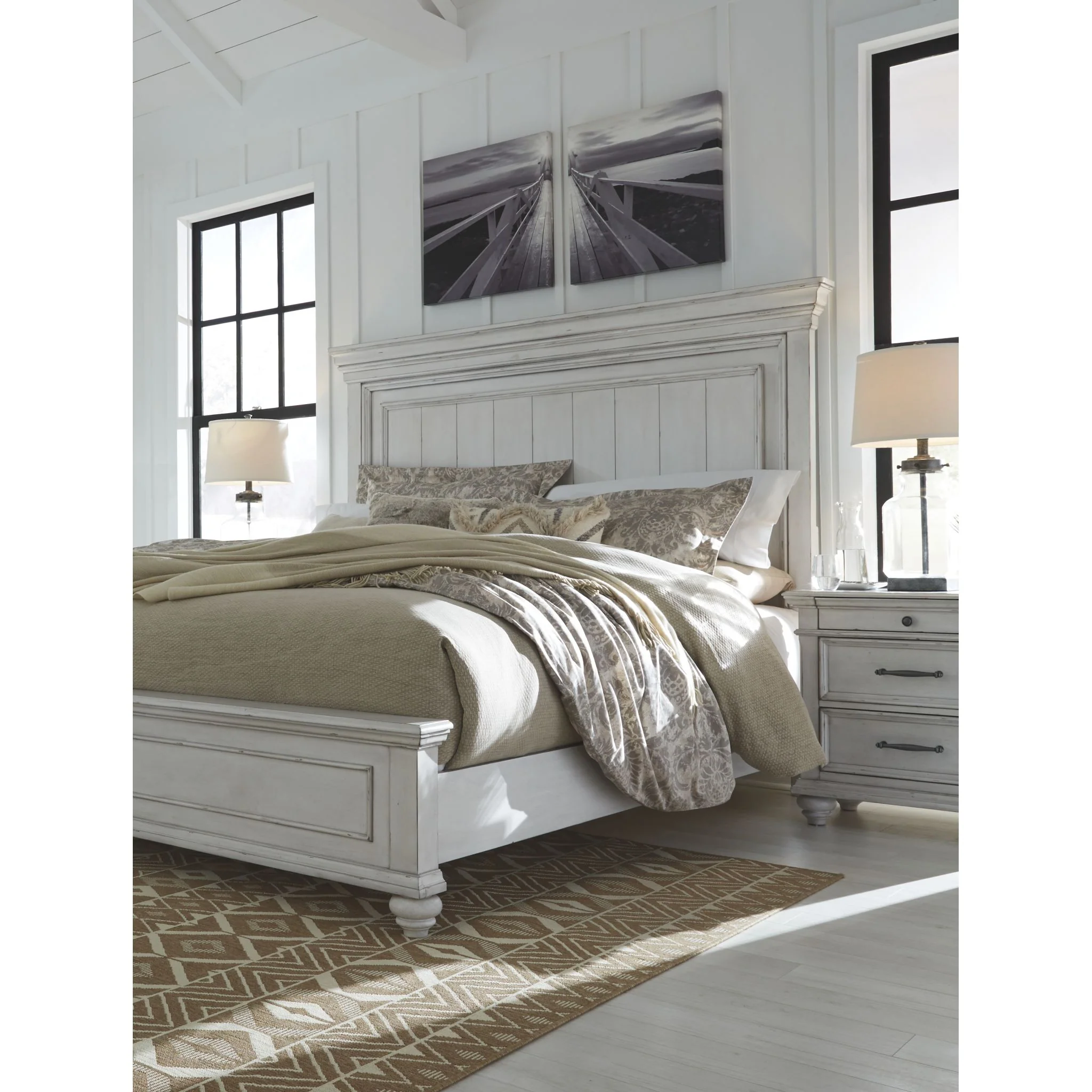 Kanwyn Panel Bed - Whitewash - Image 15