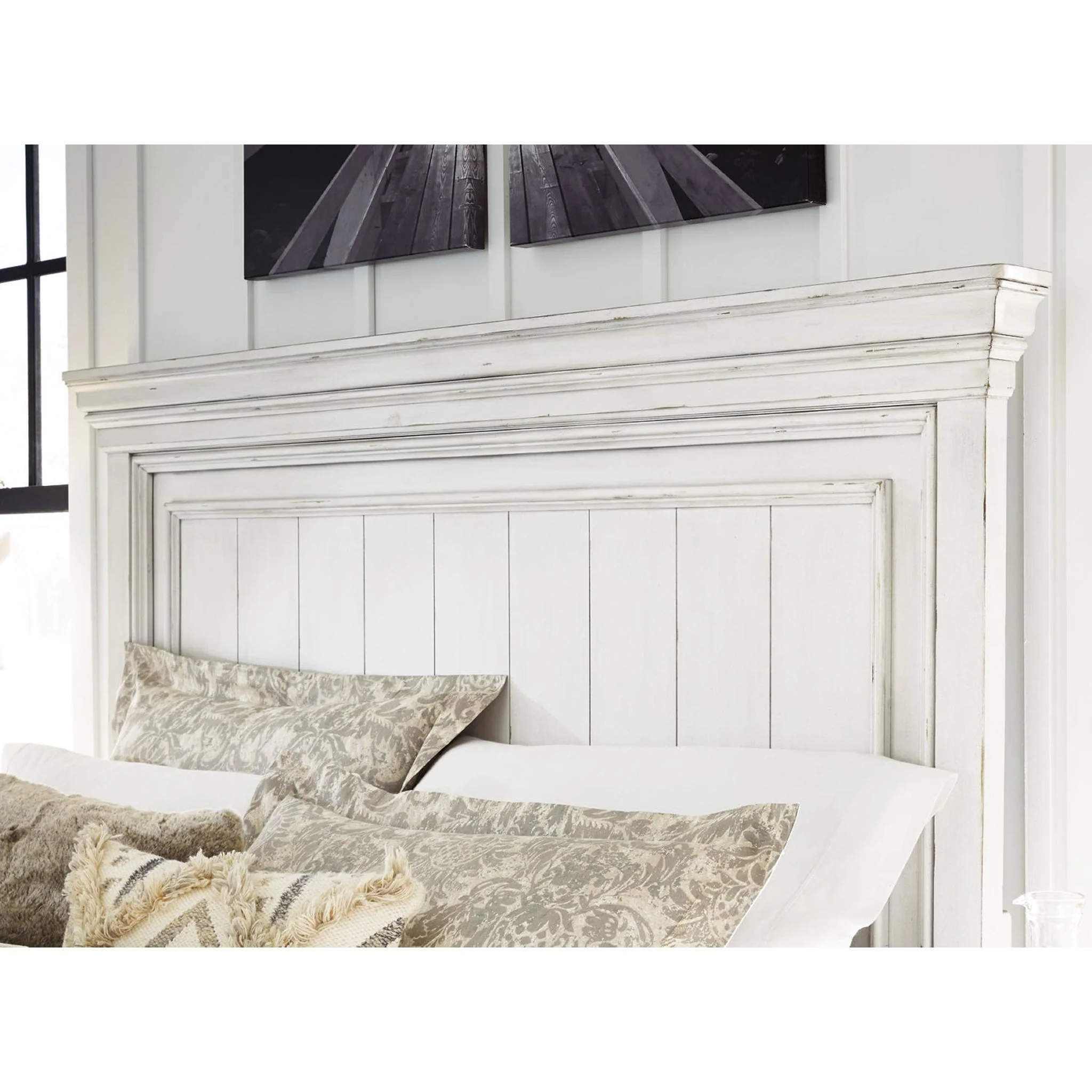 Kanwyn Panel Bed - Whitewash - Image 66
