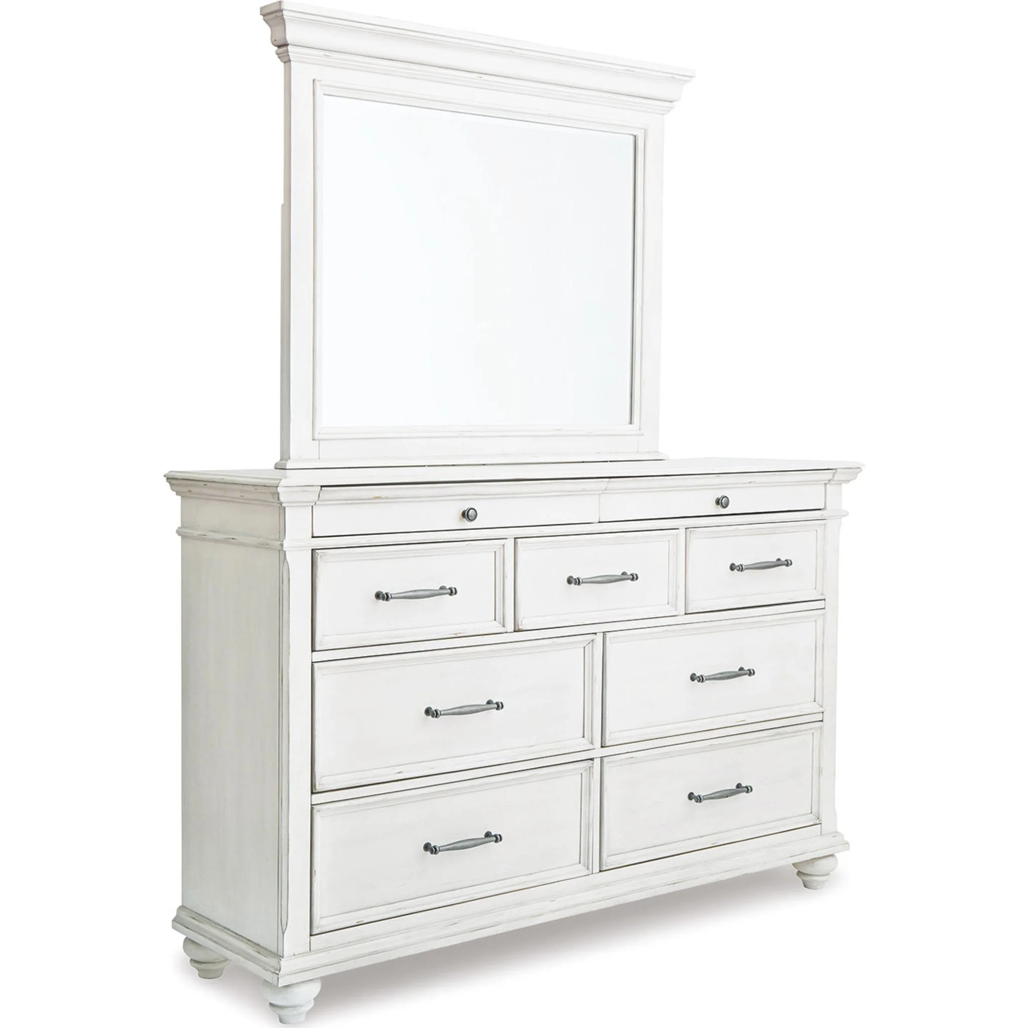 Kanwyn Dresser and Mirror - Whitewash