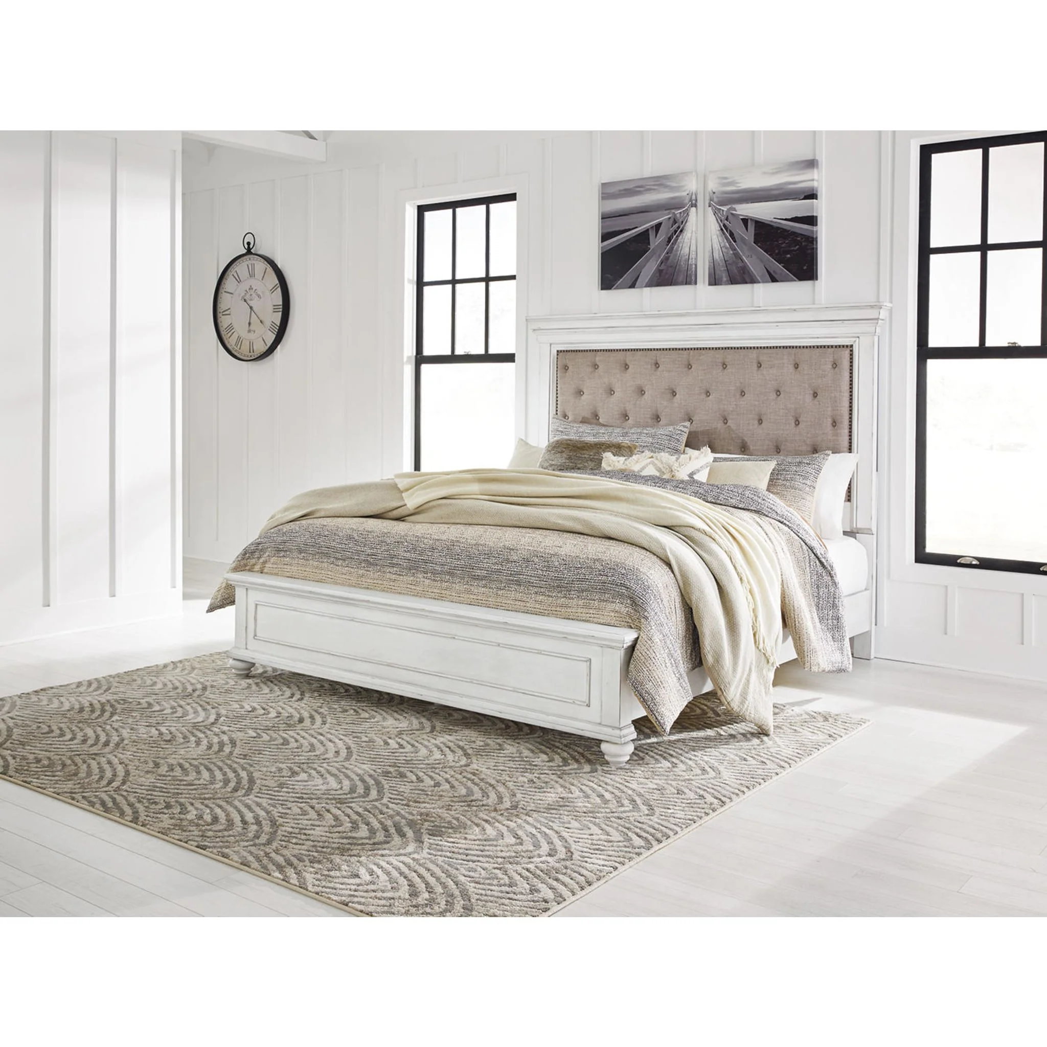 Kanwyn Panel Bed - Whitewash - Image 17