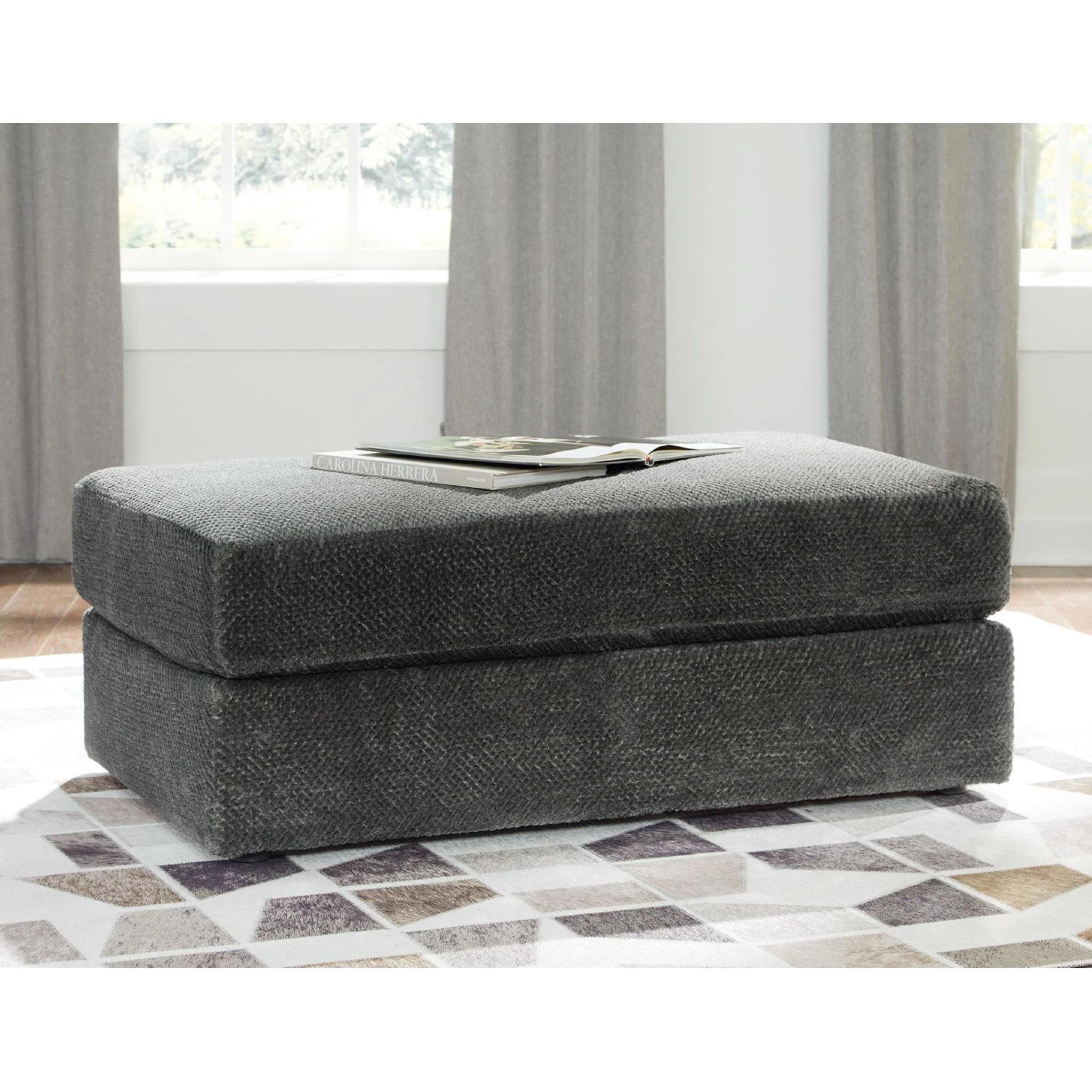 Karinne Oversized Accent Ottoman - Smoke - Image 5