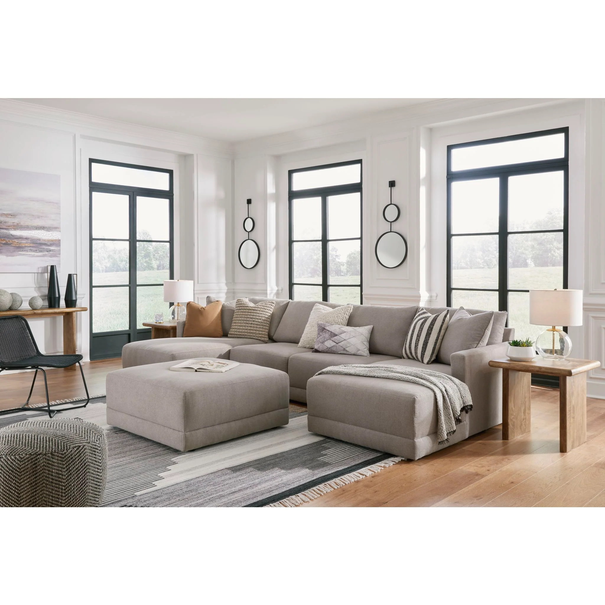 Katany Oversized Accent Ottoman - Shadow - Image 4