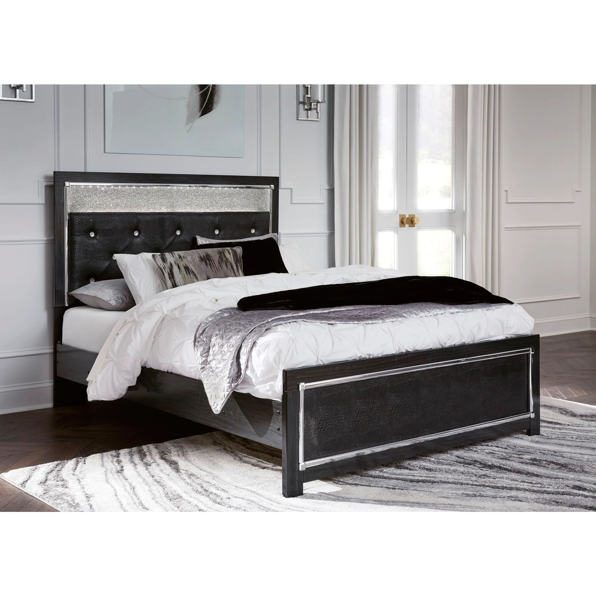 Kaydell Panel Bed - Black - Image 2