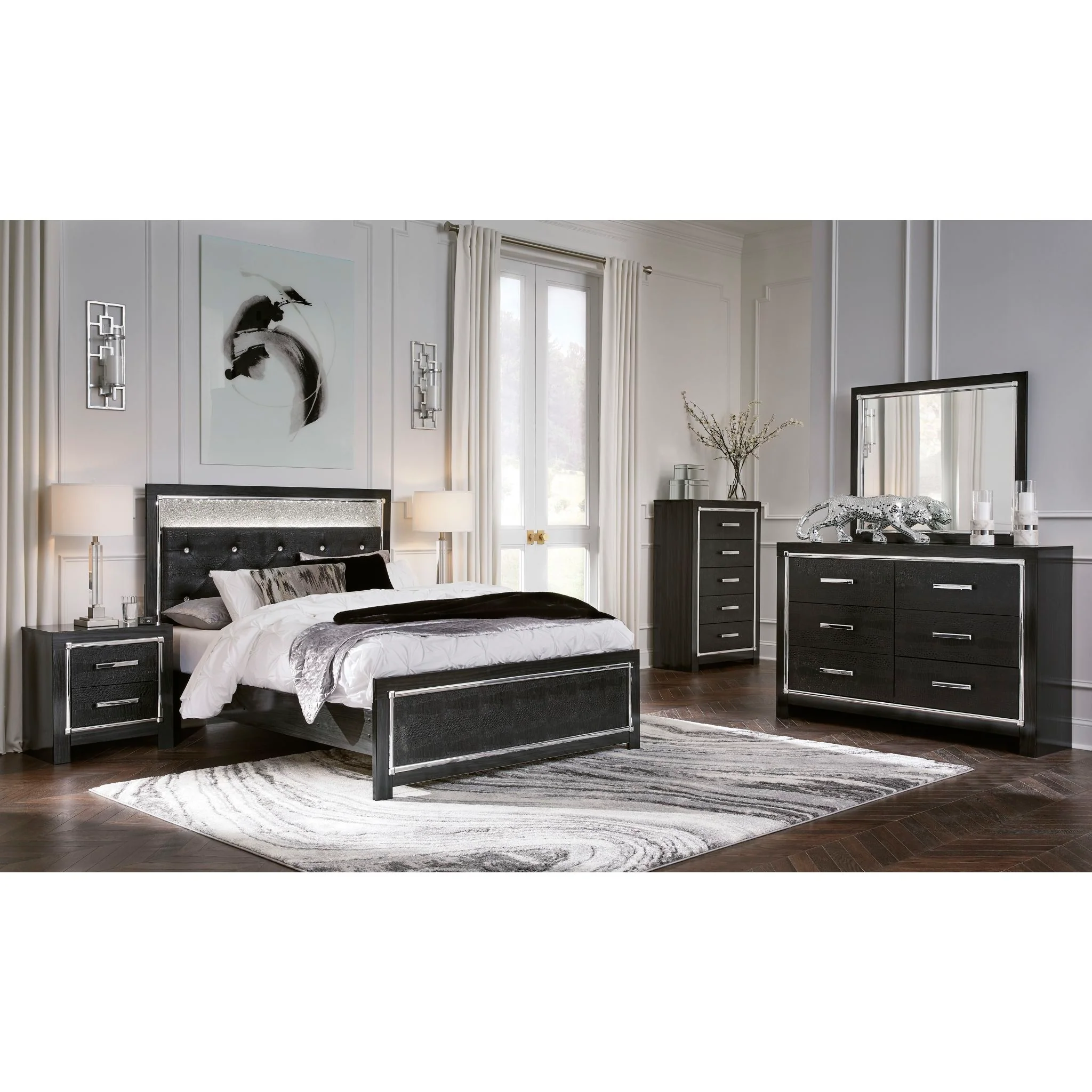 Kaydell Panel Bed - Black - Image 9