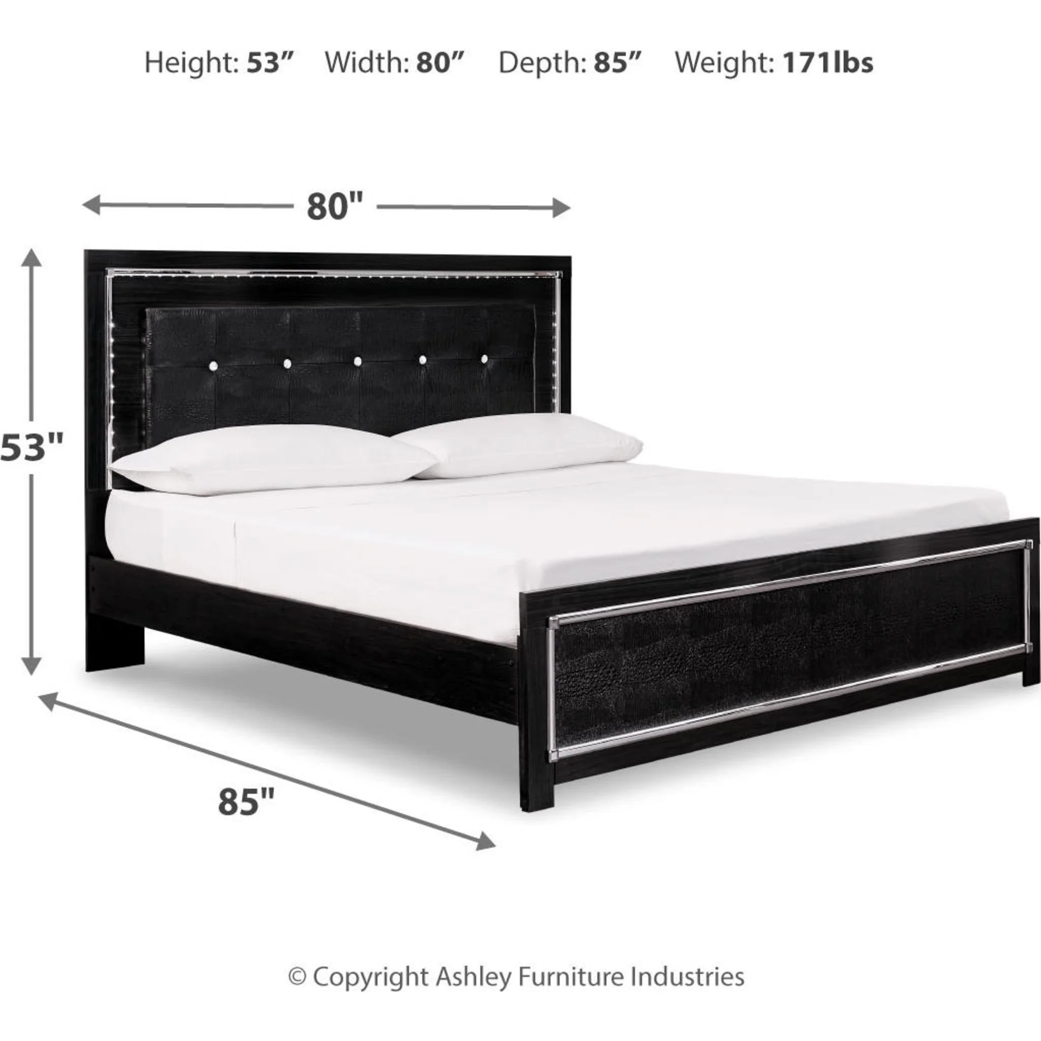 Kaydell Panel Bed - Black - Image 19