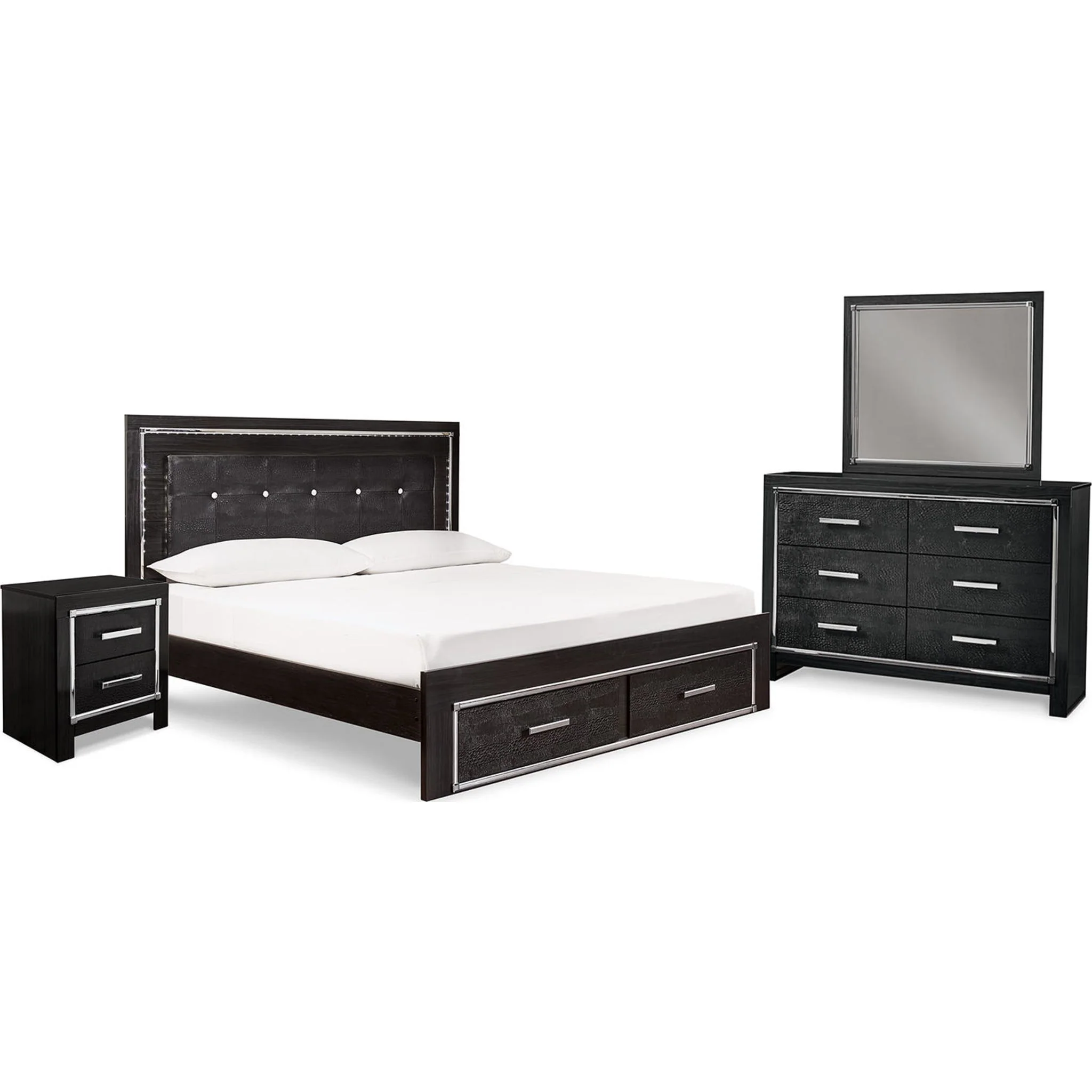 Kaydell 6 Piece Platform Bedroom - Black - Image 5