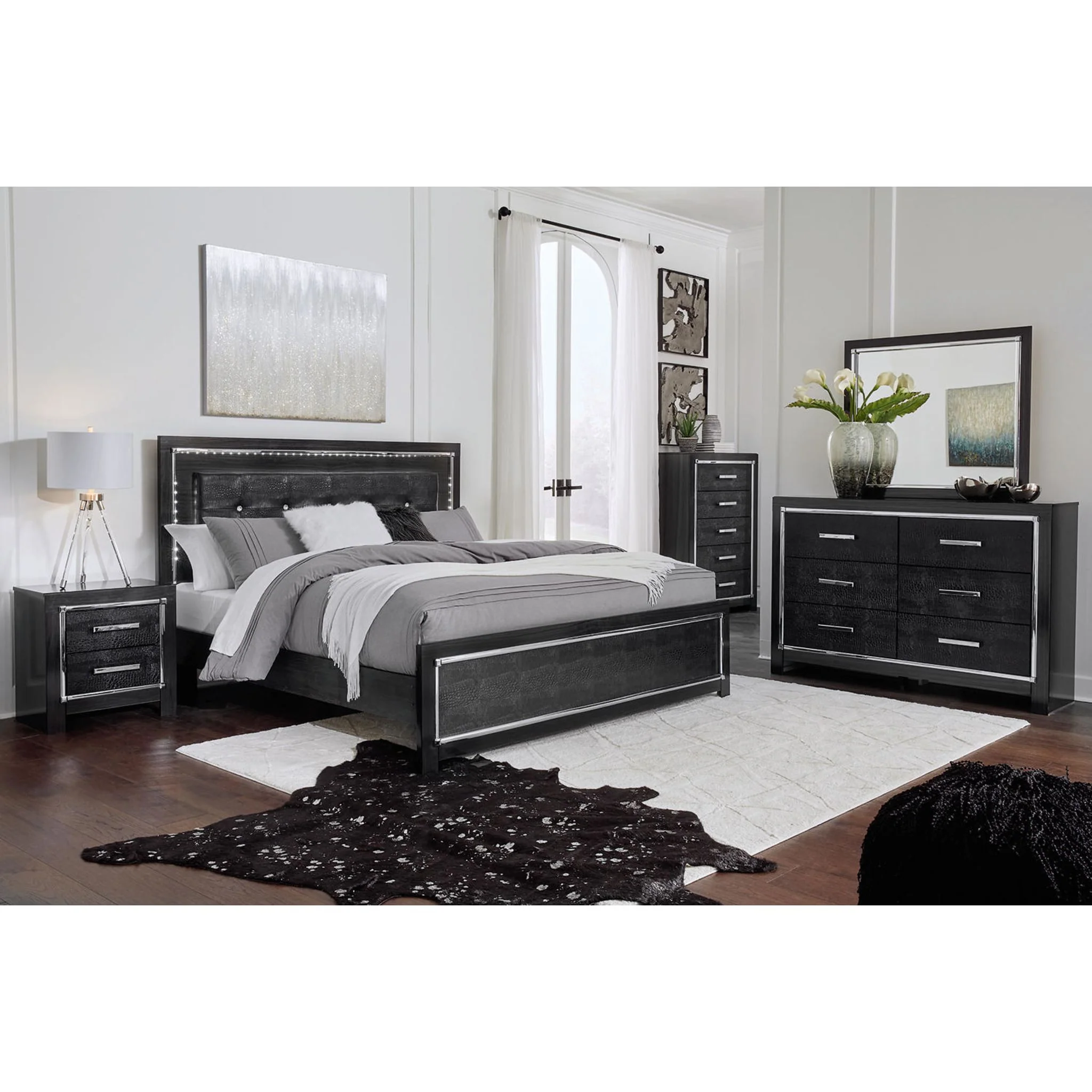 Kaydell 6 Piece Platform Bedroom - Black - Image 6
