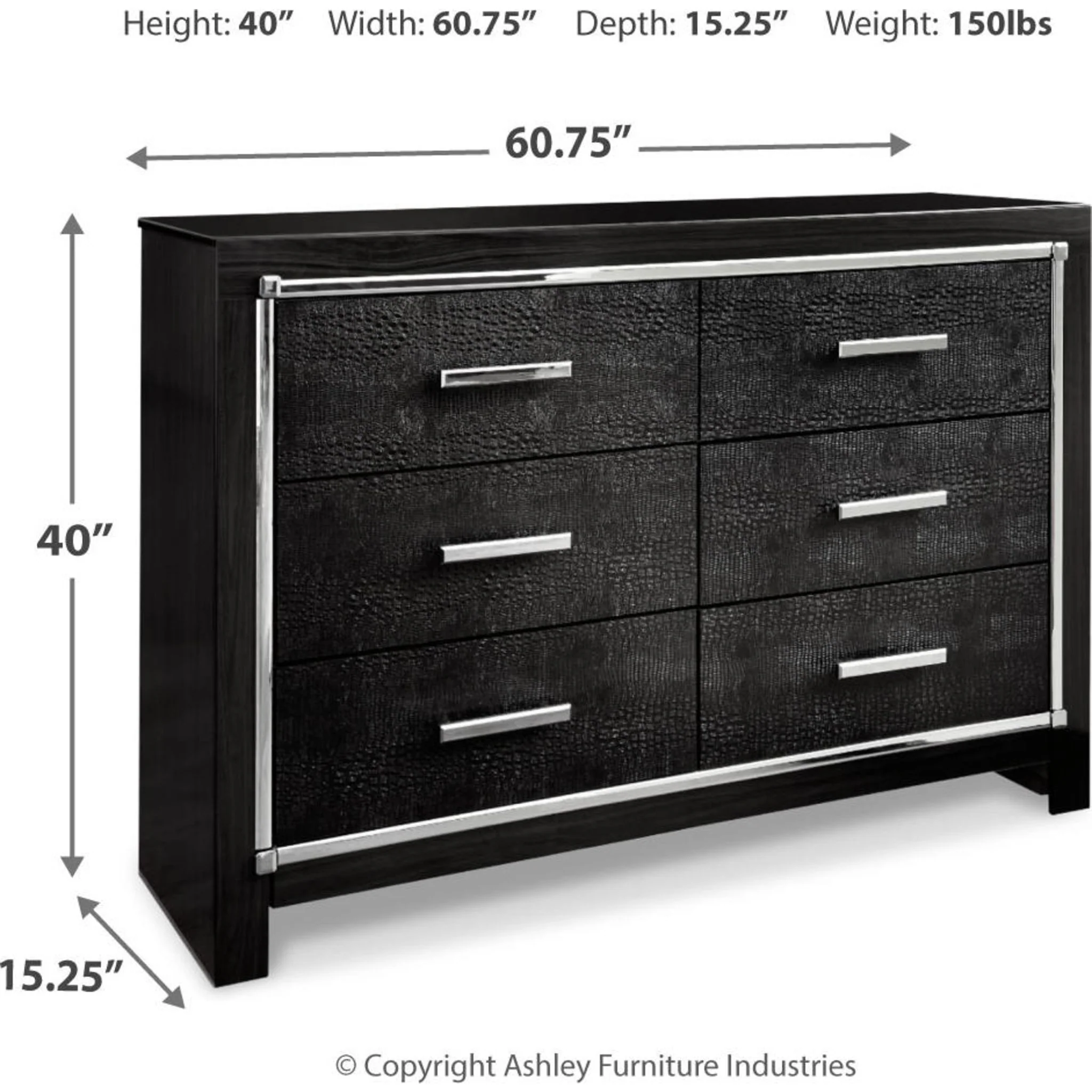 Kaydell Dresser and Mirror - Black - Image 12