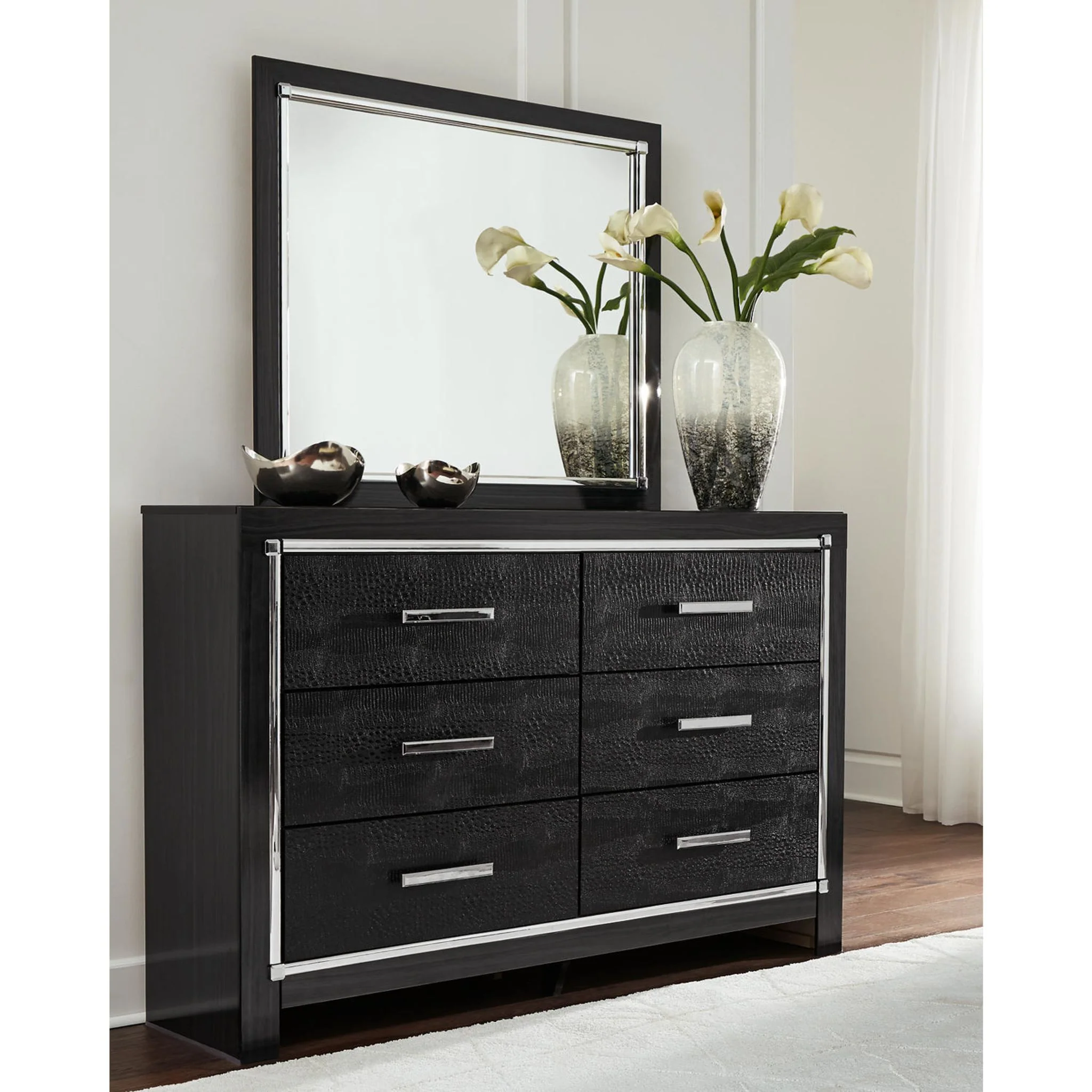 Kaydell Dresser and Mirror - Black - Image 7