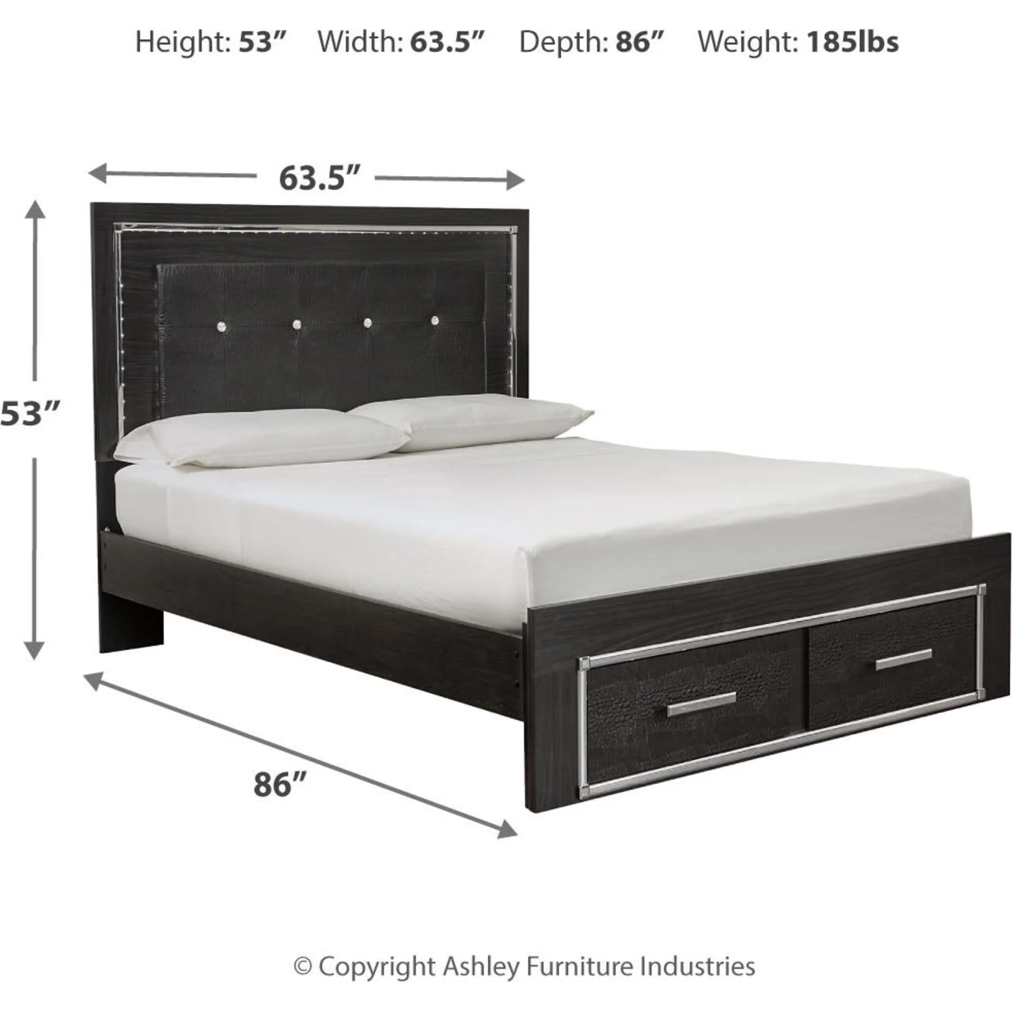 Kaydell Platform Storage Bed - Black - Image 20