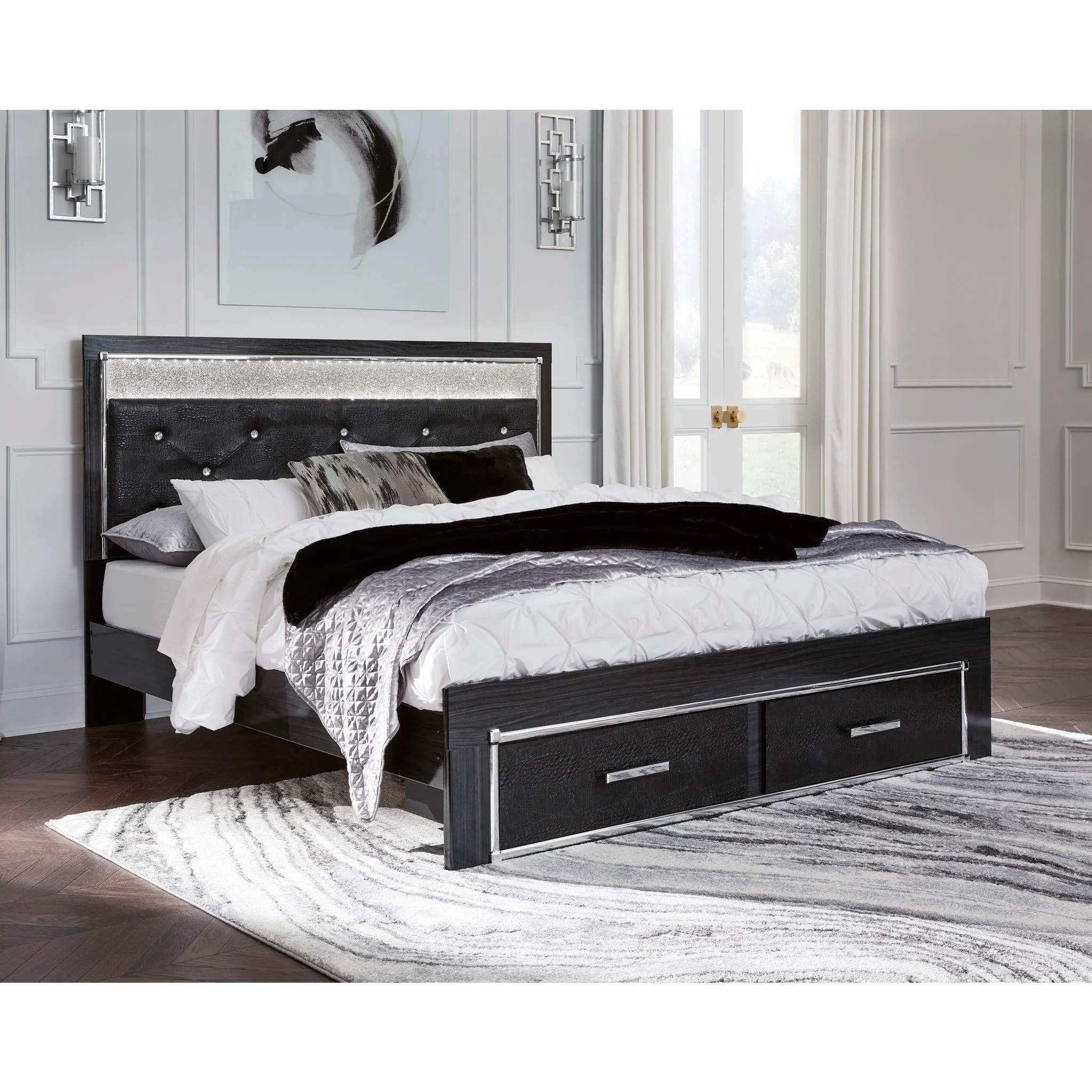 Kaydell Platform Storage Bed - Black - Image 15