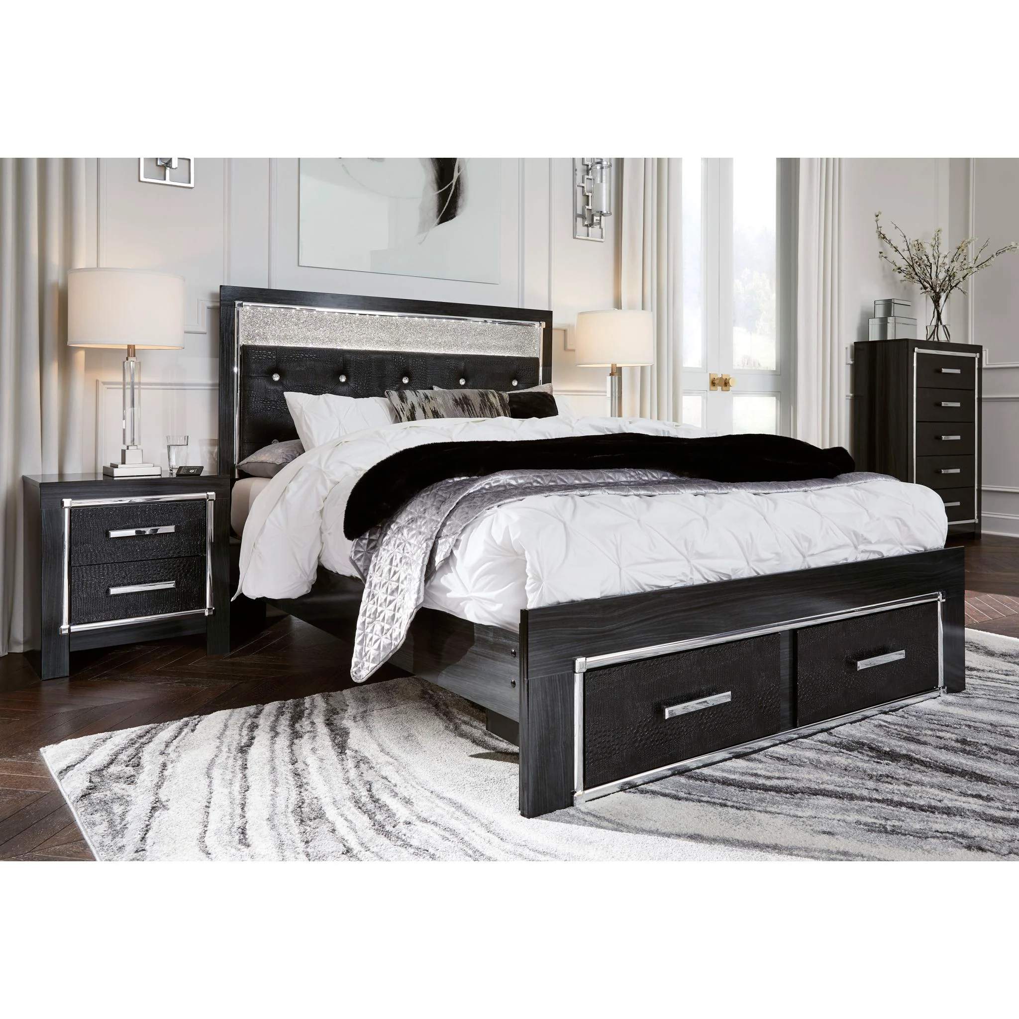 Kaydell Platform Storage Bed - Black - Image 6