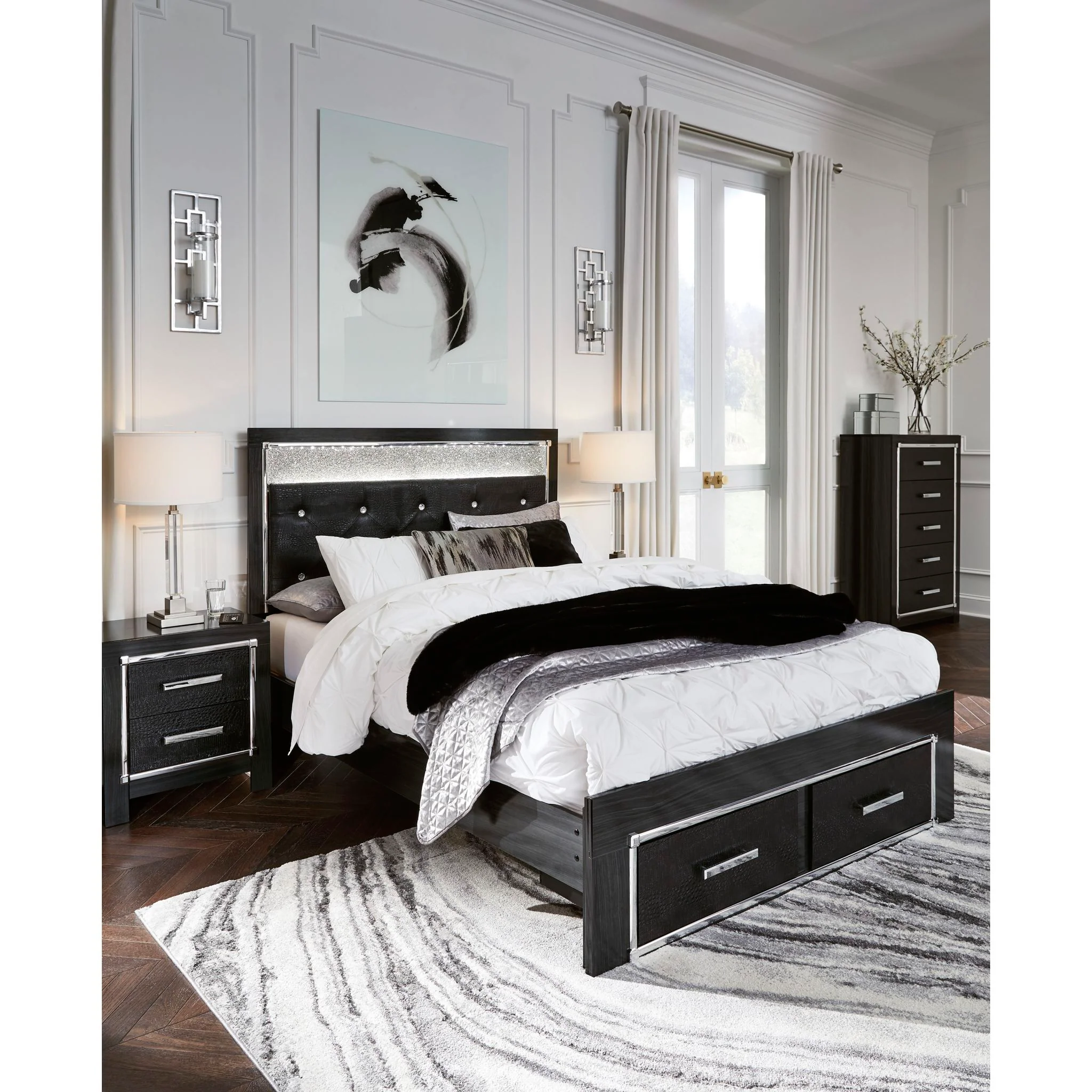 Kaydell Platform Storage Bed - Black - Image 7