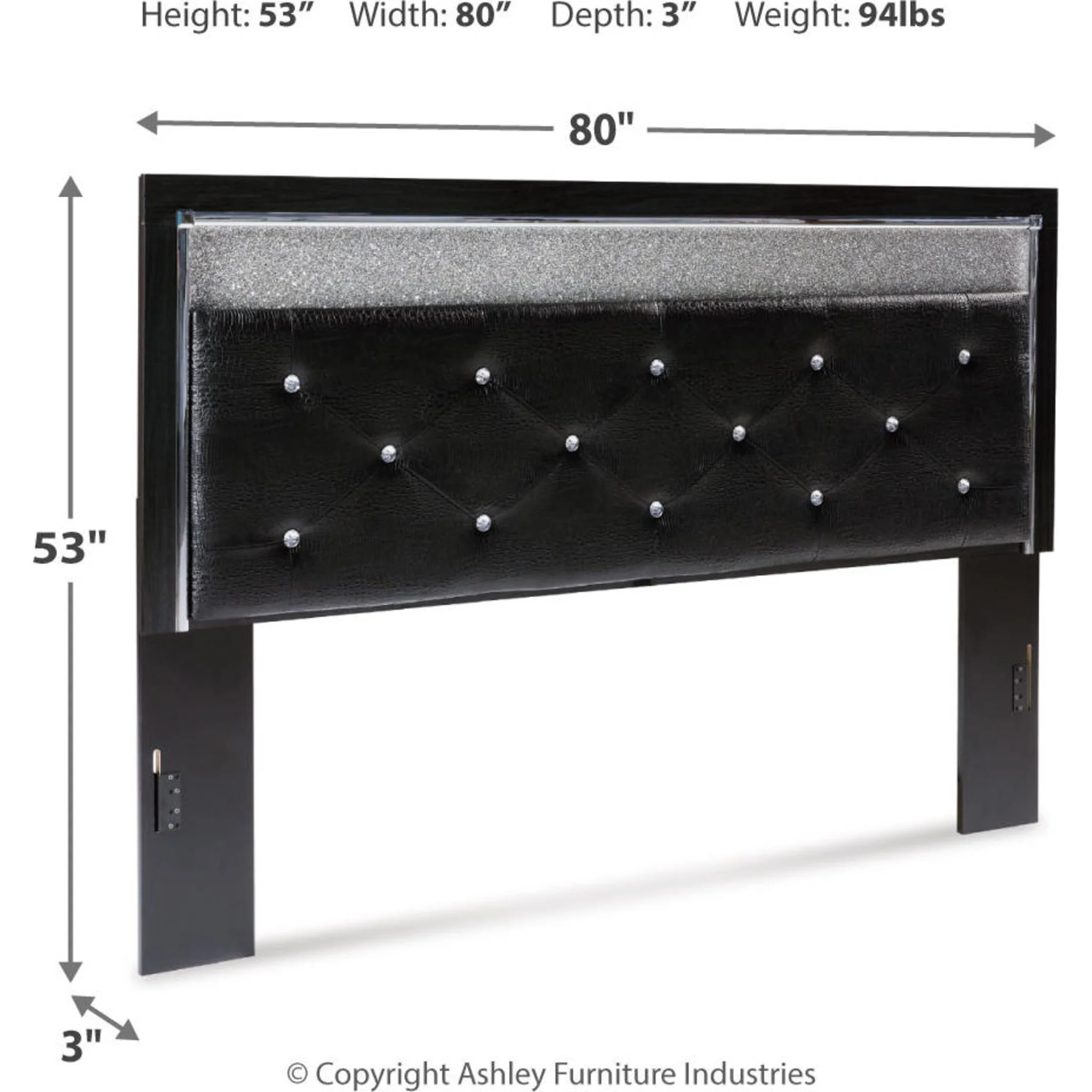 Kaydell Upholstered Headboard - Black - Image 47