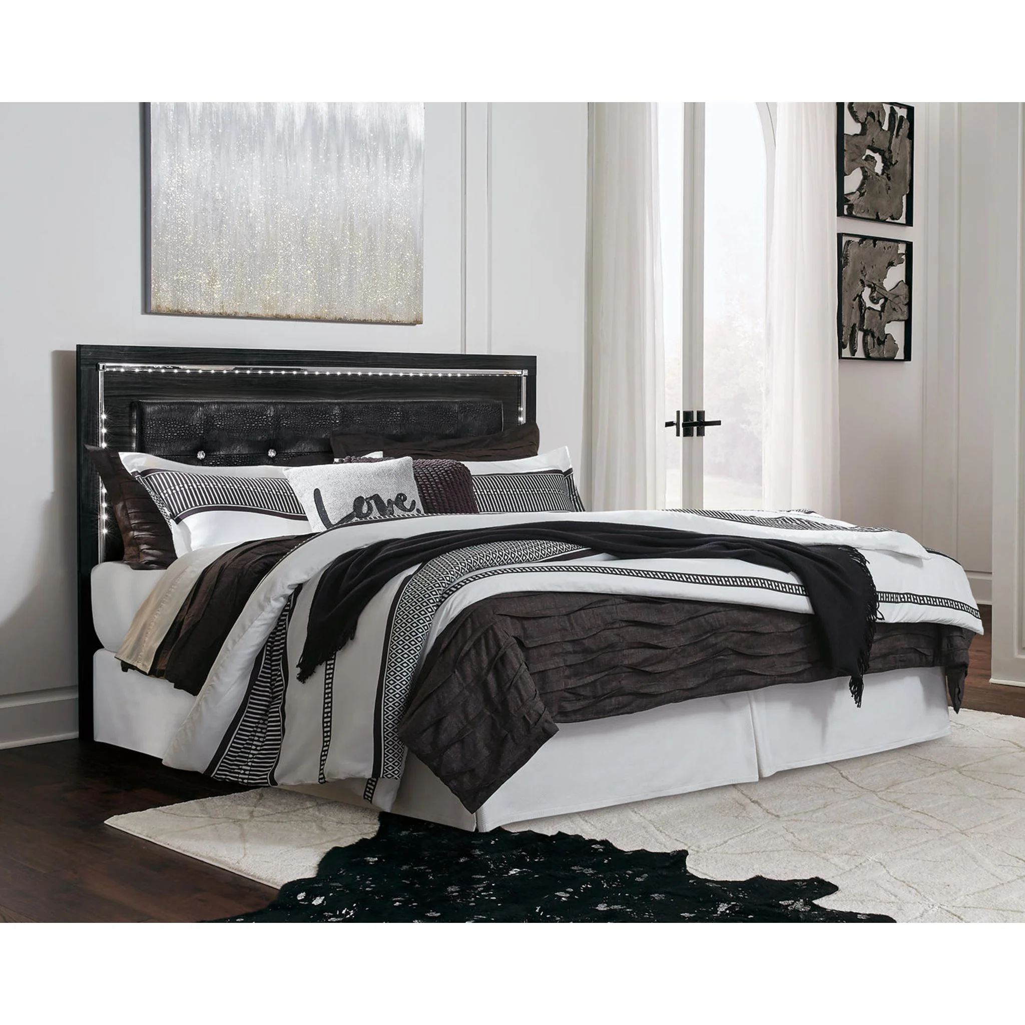 Kaydell Upholstered Headboard - Black - Image 17