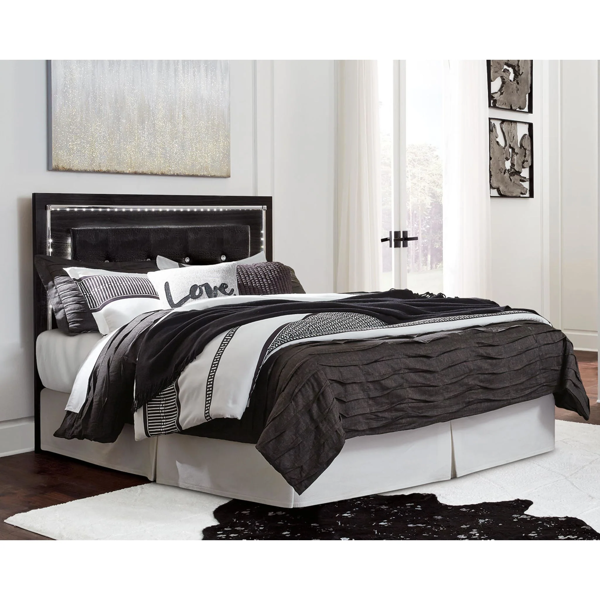 Kaydell Upholstered Headboard - Black - Image 8