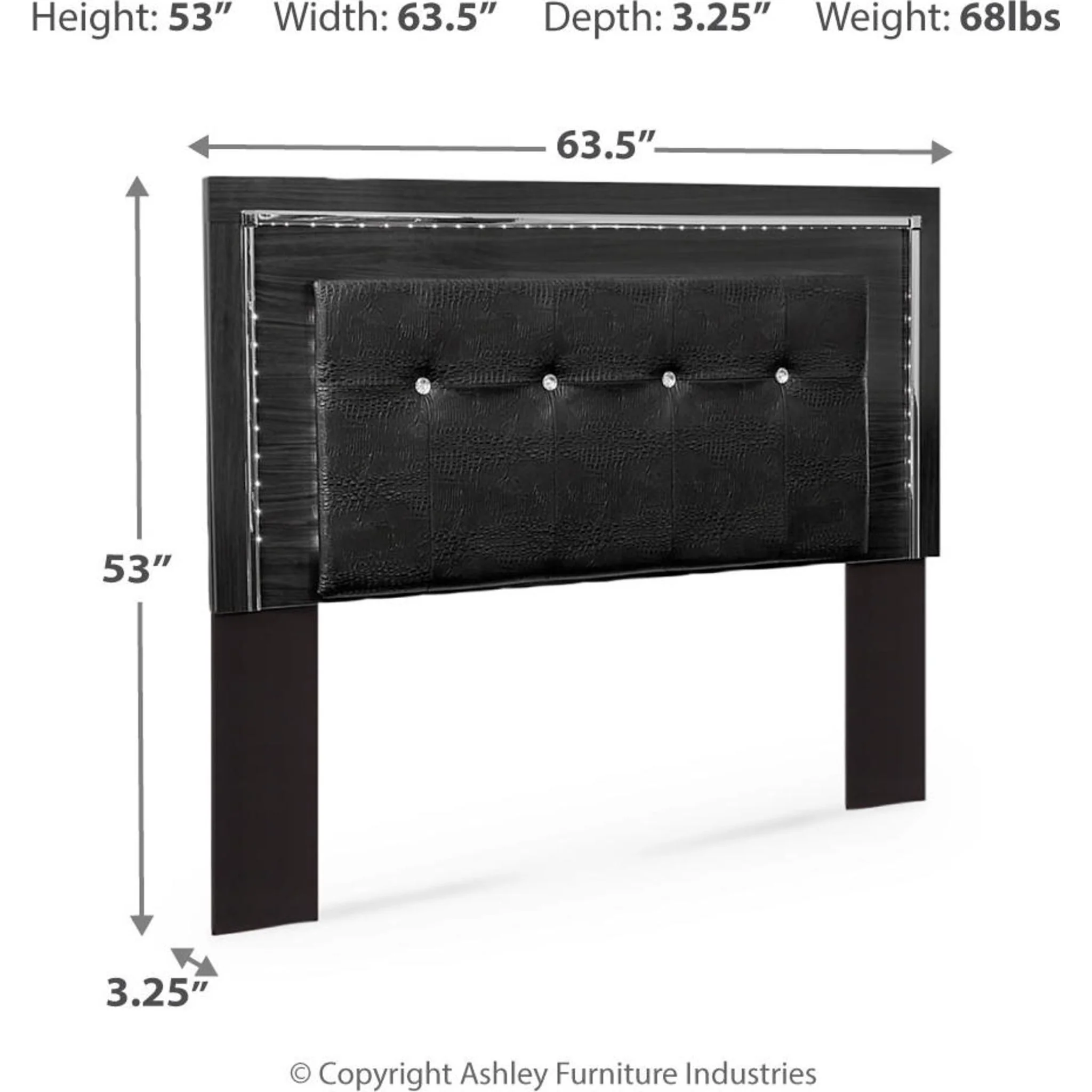 Kaydell Upholstered Headboard - Black - Image 9