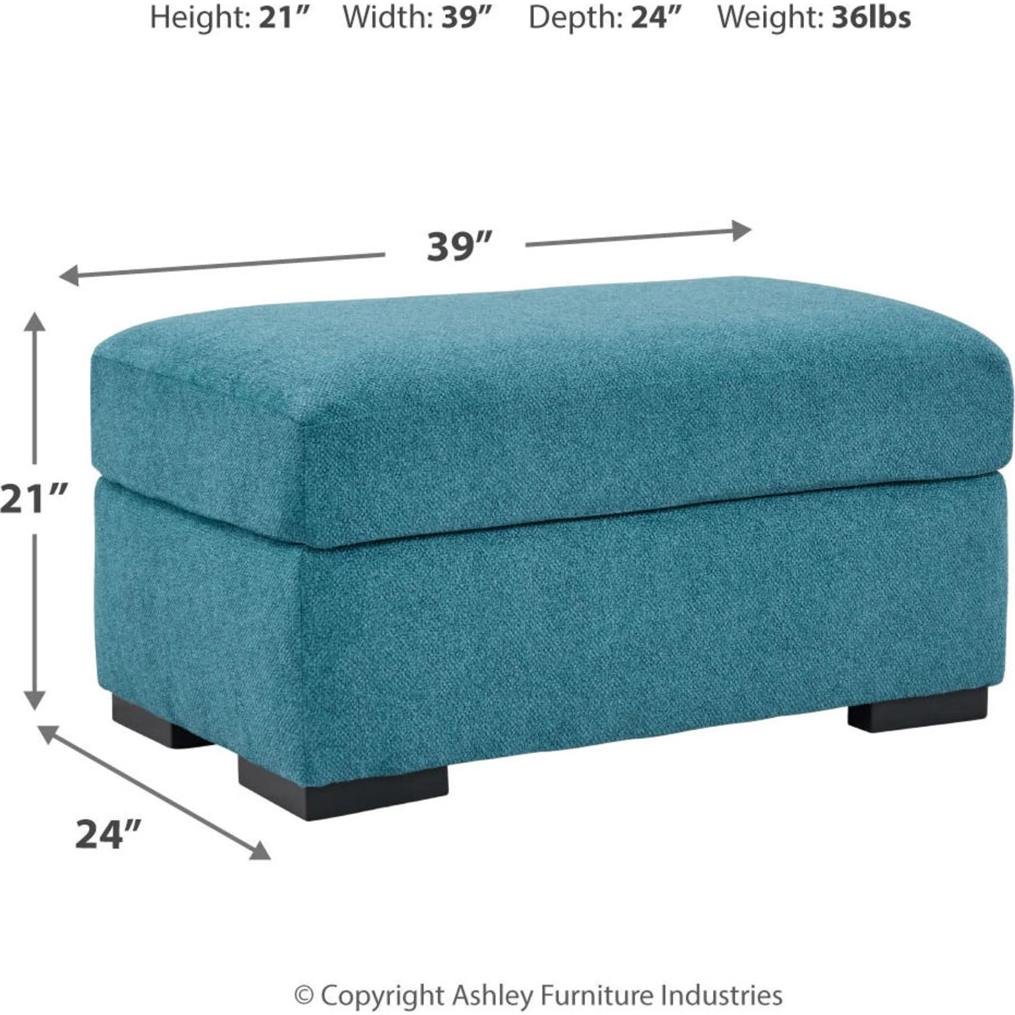 Keerwick Ottoman - Teal - Image 9