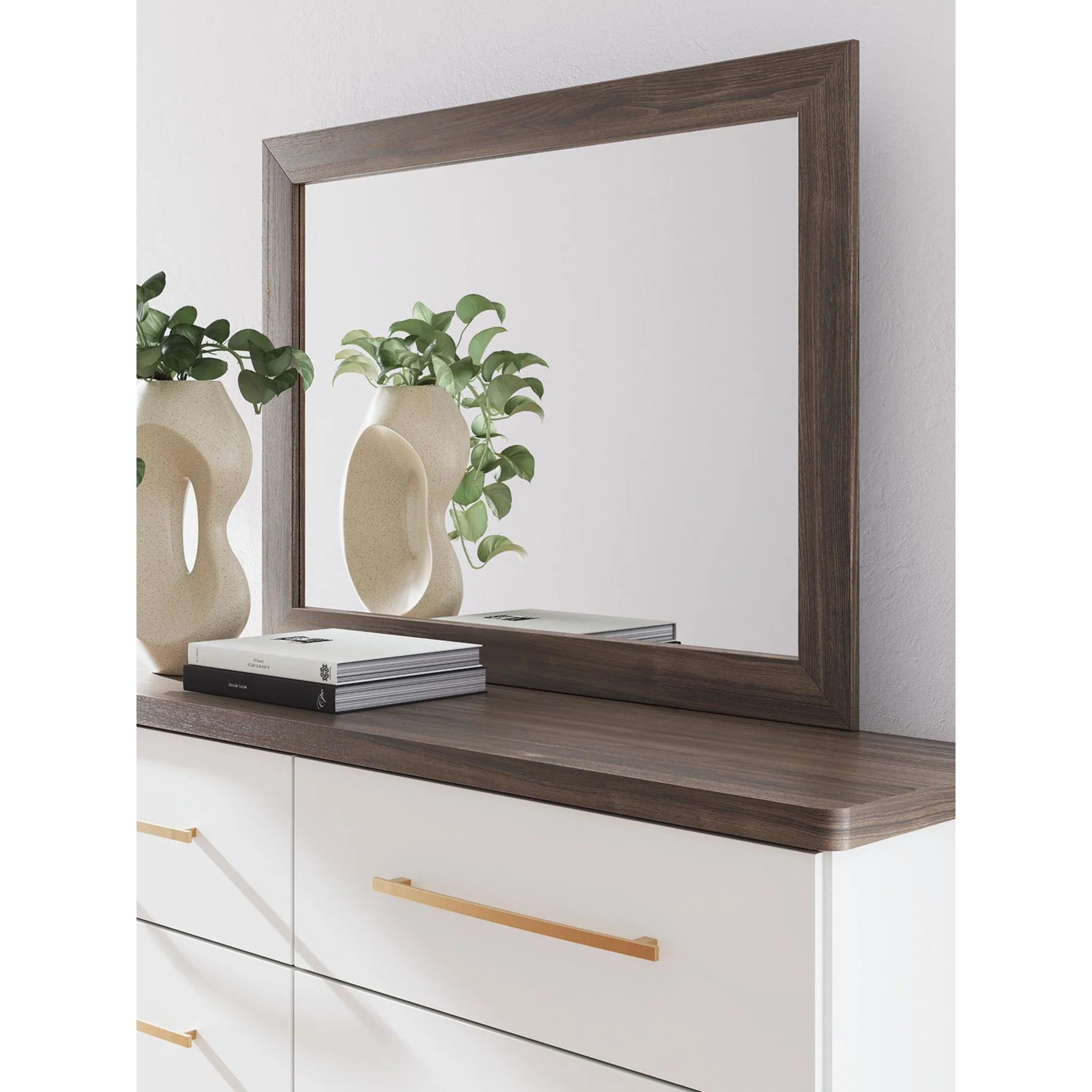 Kendanport Mirror - White/Brown