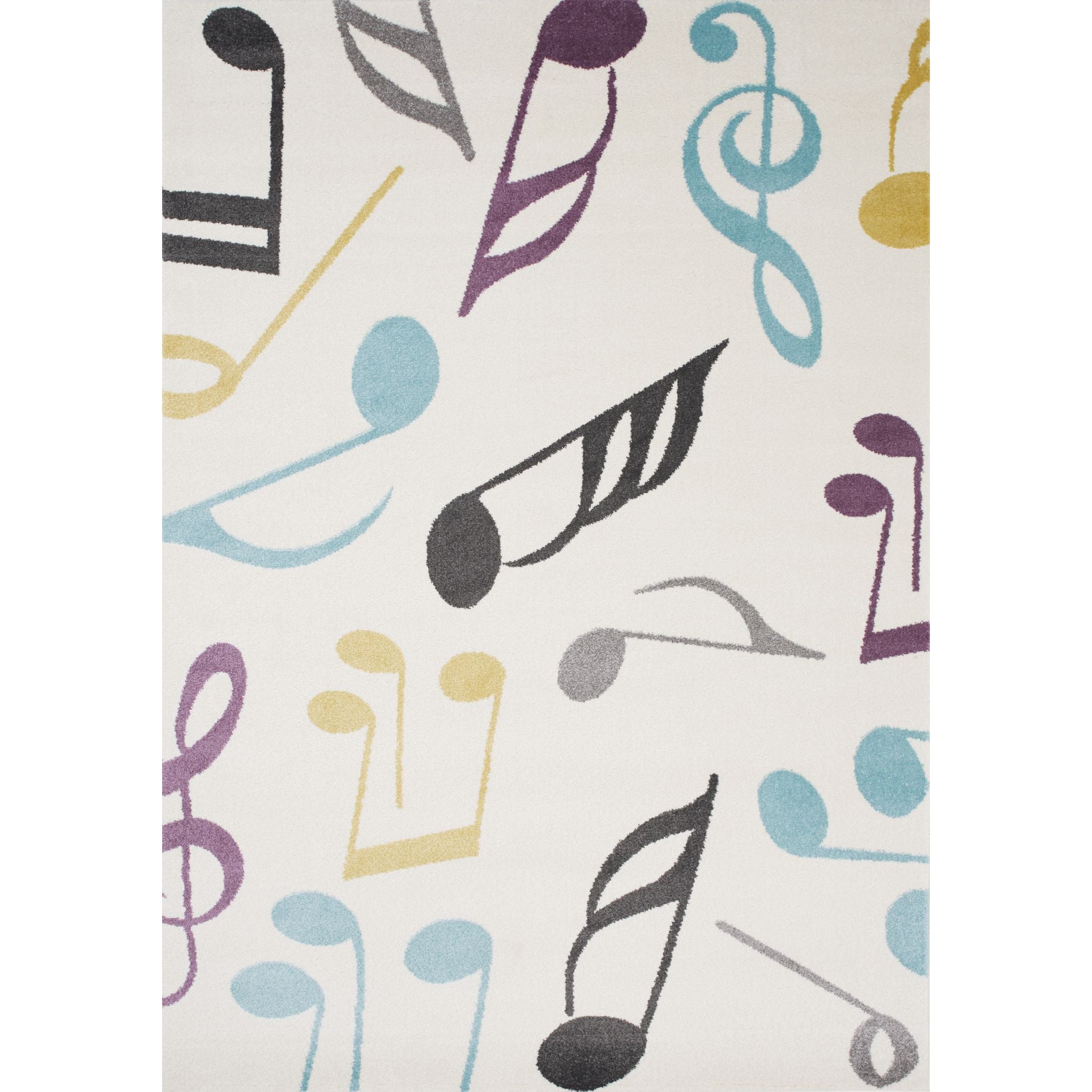 Kids Blue Music Area Rug - 5'x8'