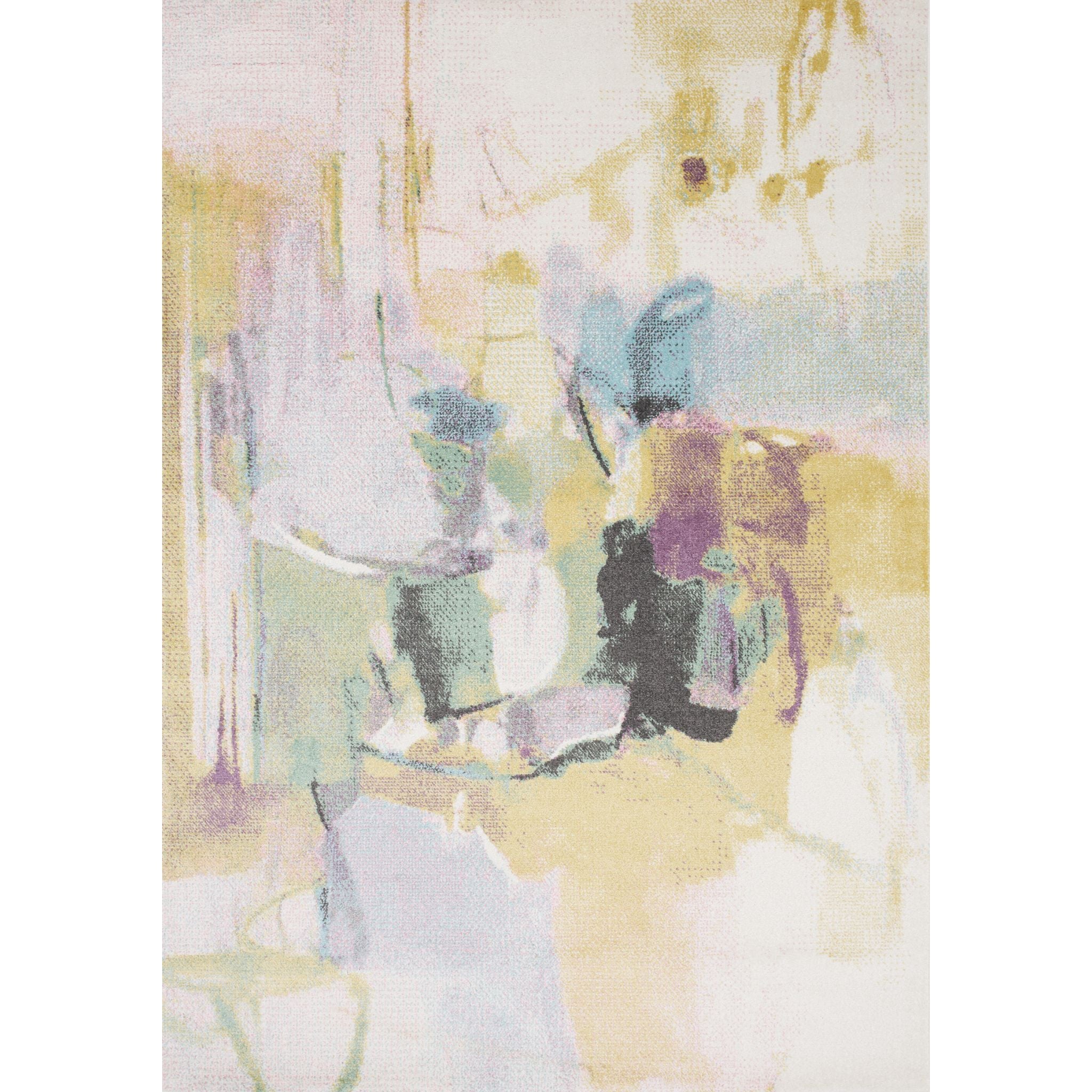 Kids Yellow Art Area Rug - 5'x8'