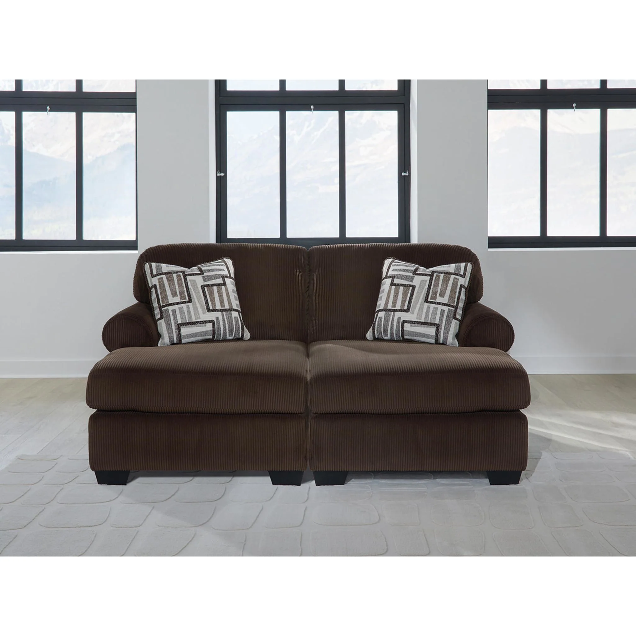 Kimlee 2 Piece Super Chaise - Chocolate - Image 3