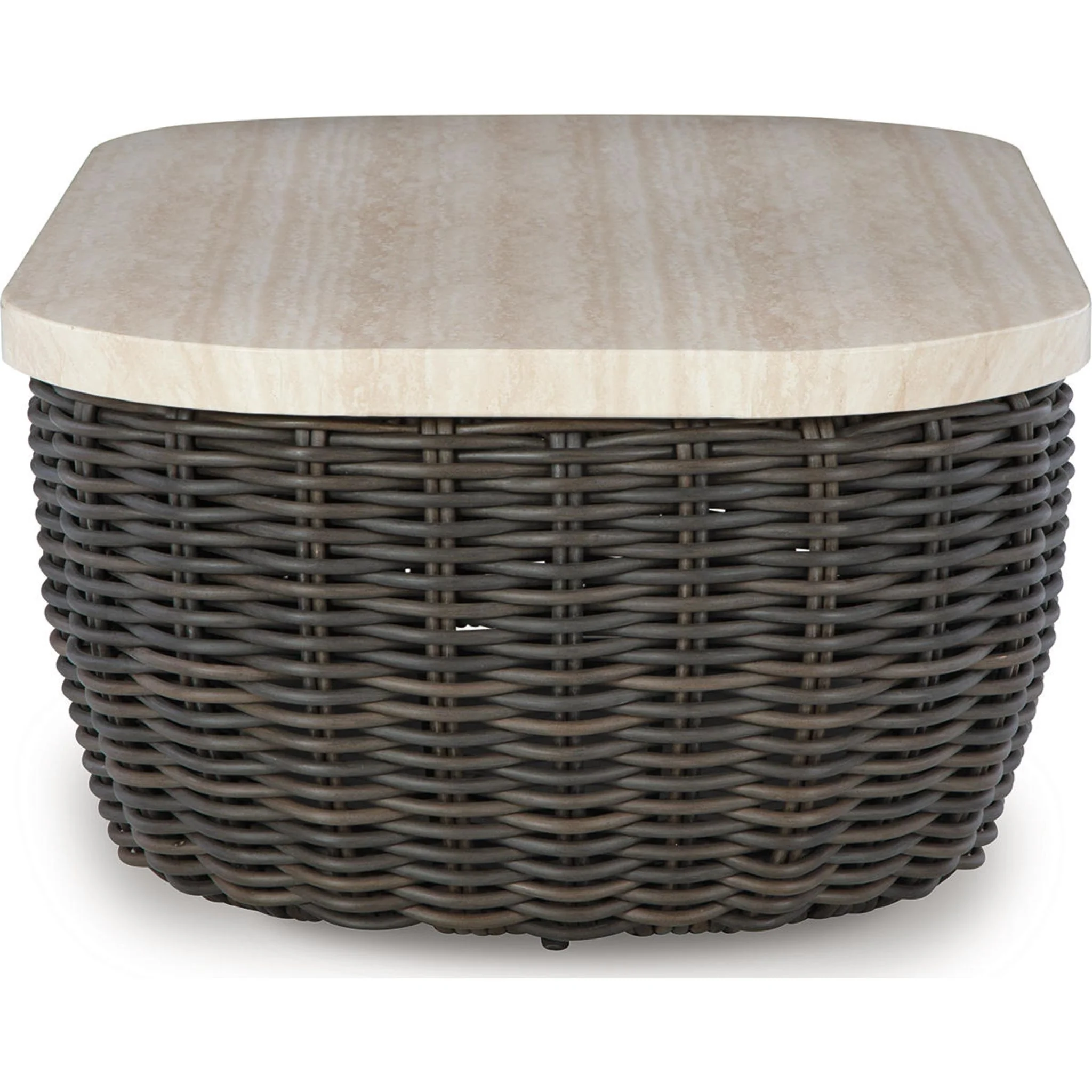 Kimora Outdoor Coffee Table - Beige/Dark Brown - Image 4