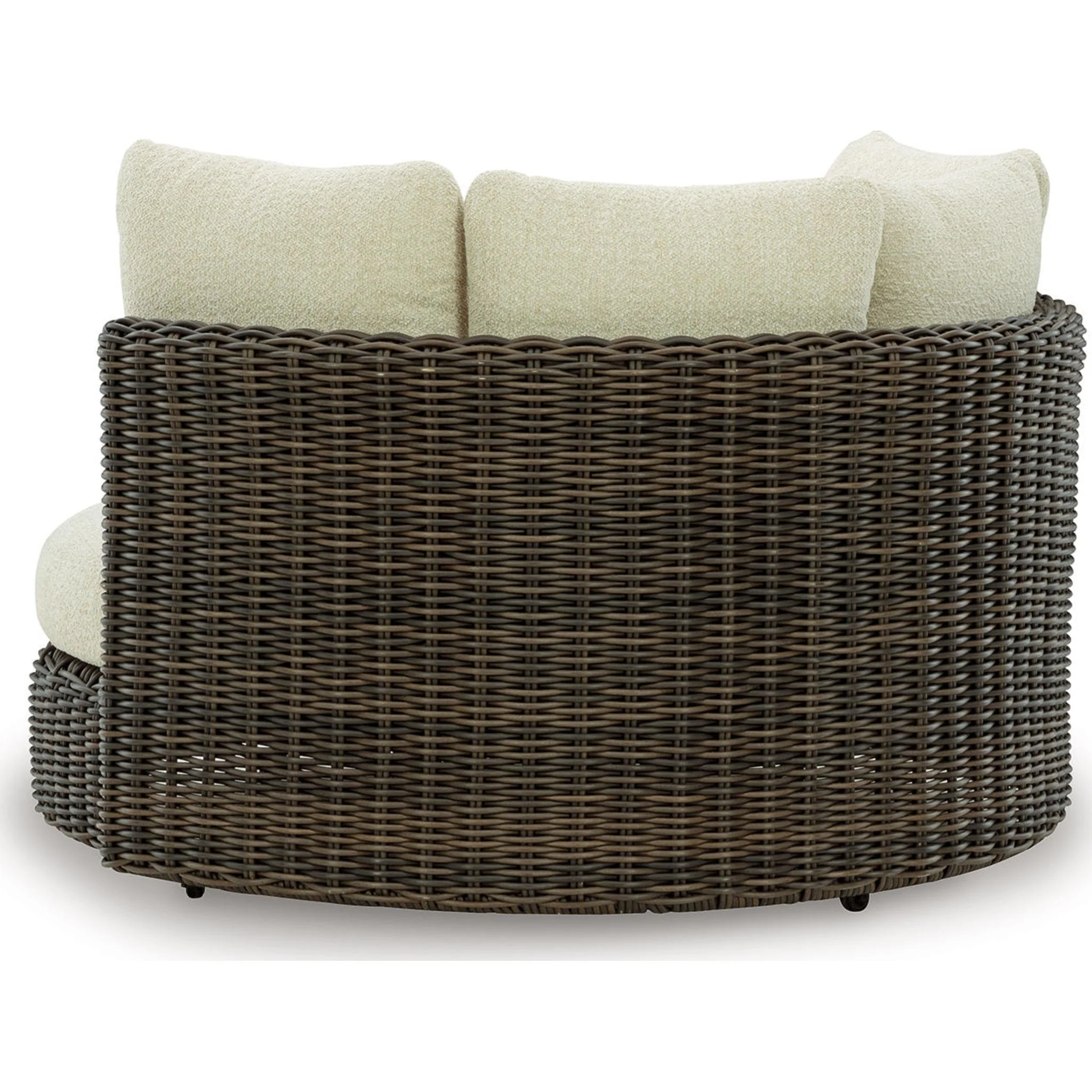 Kimora Outdoor Swivel Lounge Chair with Cushion - Beige/Dark Brown - Image 3